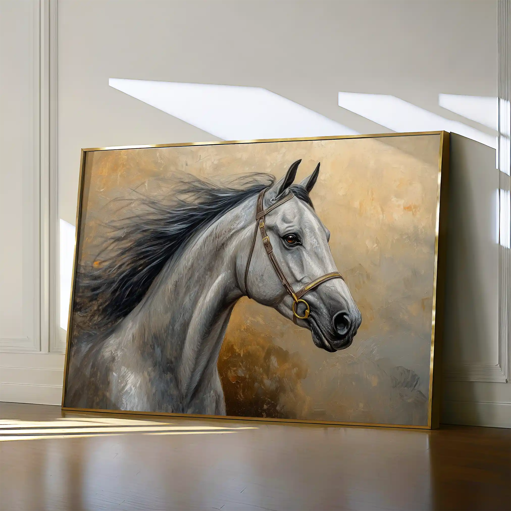 Horses 181 Canvas Art 60 x 40 cm / Black