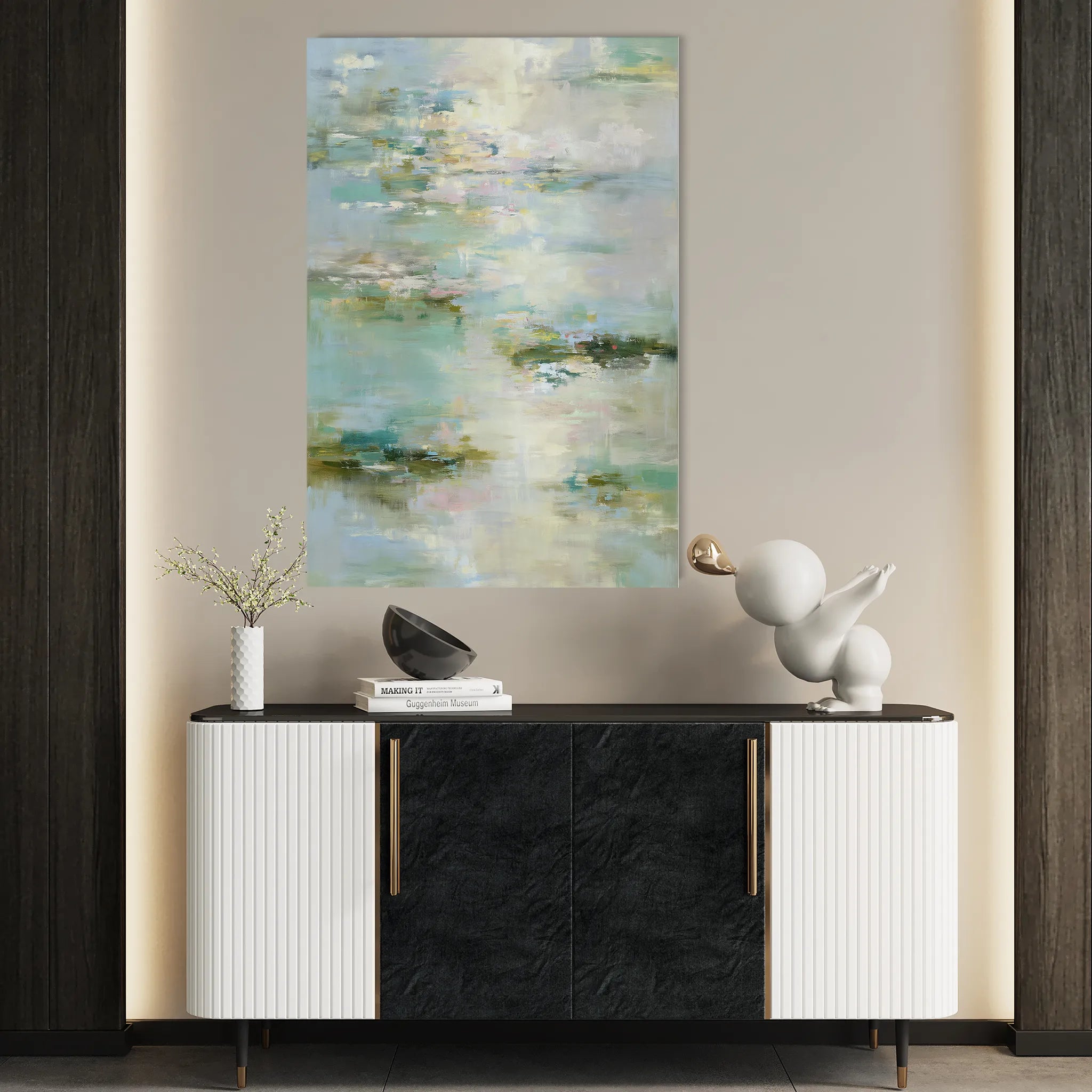 Abstract 1811 Canvas Art 18" x 24" / 45 x 60 cm / Black