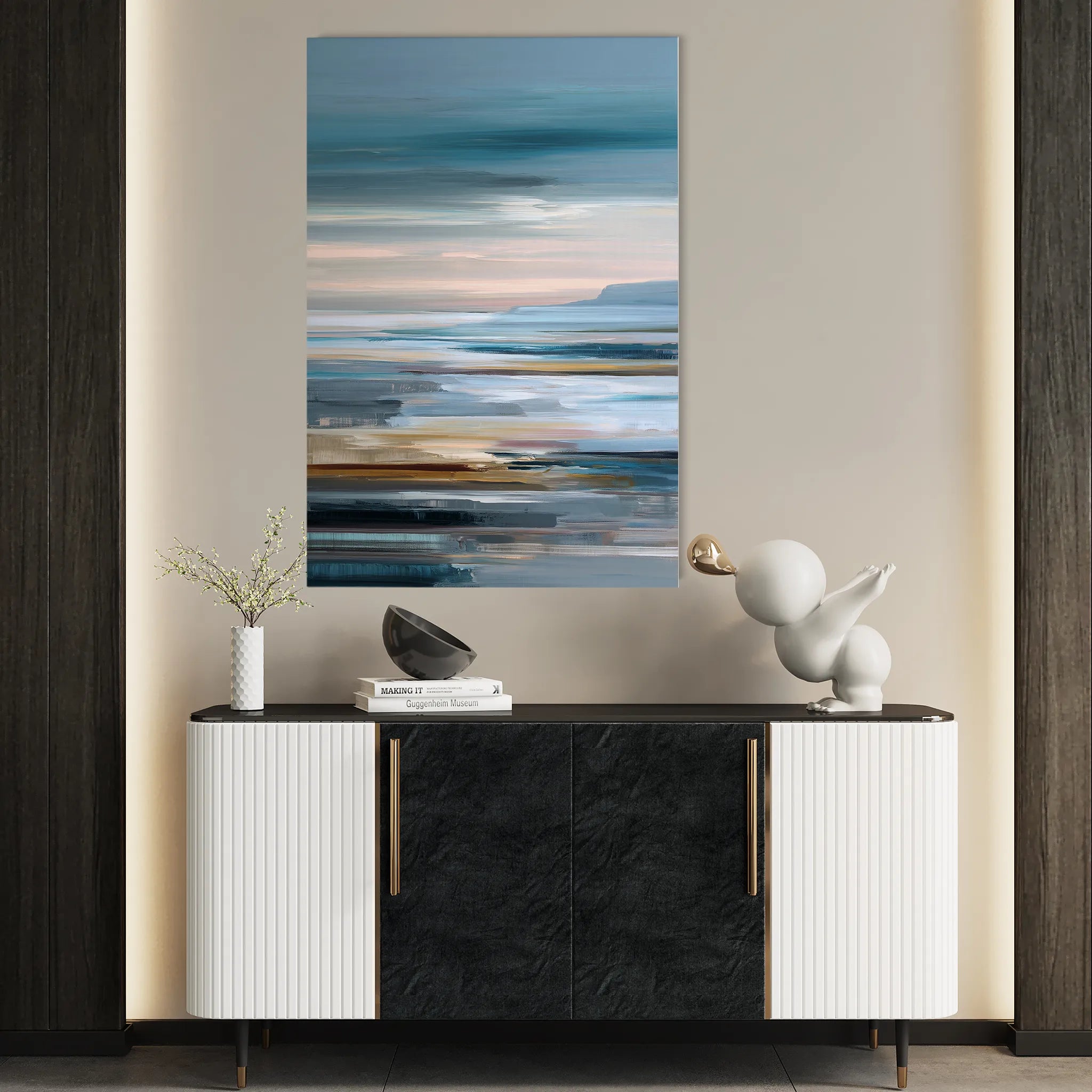 Abstract 1812 Canvas Art 18" x 24" / 45 x 60 cm / Black