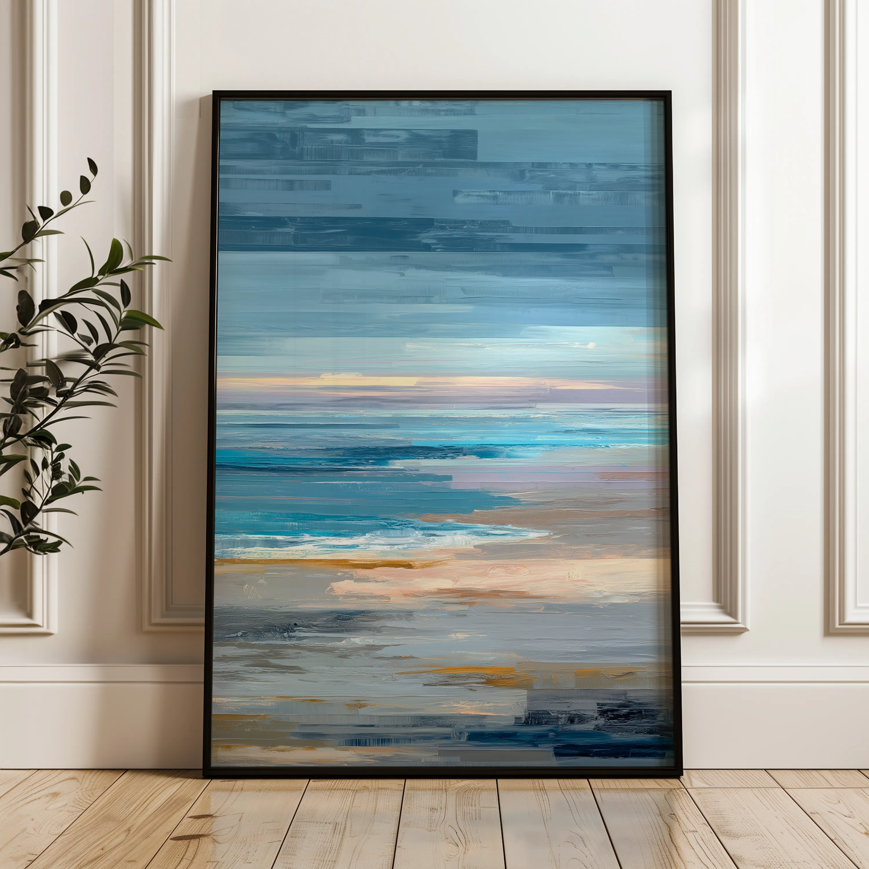 Abstract 1814 Canvas Art 18" x 24" / 45 x 60 cm / Black