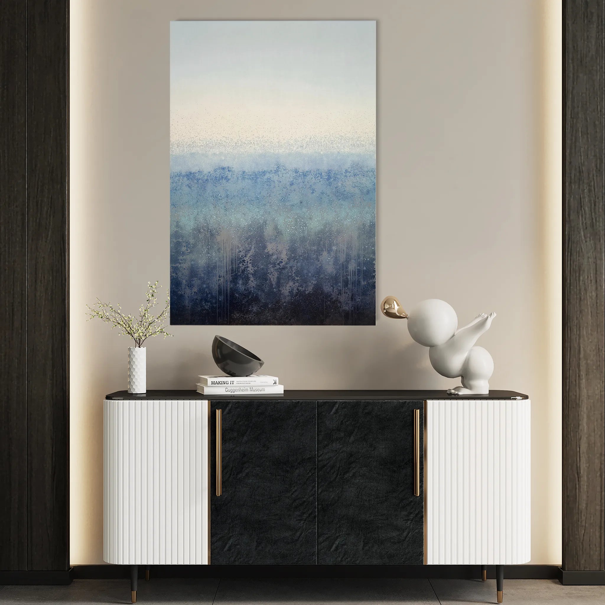 Abstract 1816 Canvas Art 18" x 24" / 45 x 60 cm / Black