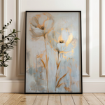 Floral 182 Canvas Art 18" x 24" / 45 x 60 cm / Black