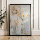 Floral 182 Canvas Art 18" x 24" / 45 x 60 cm / Black