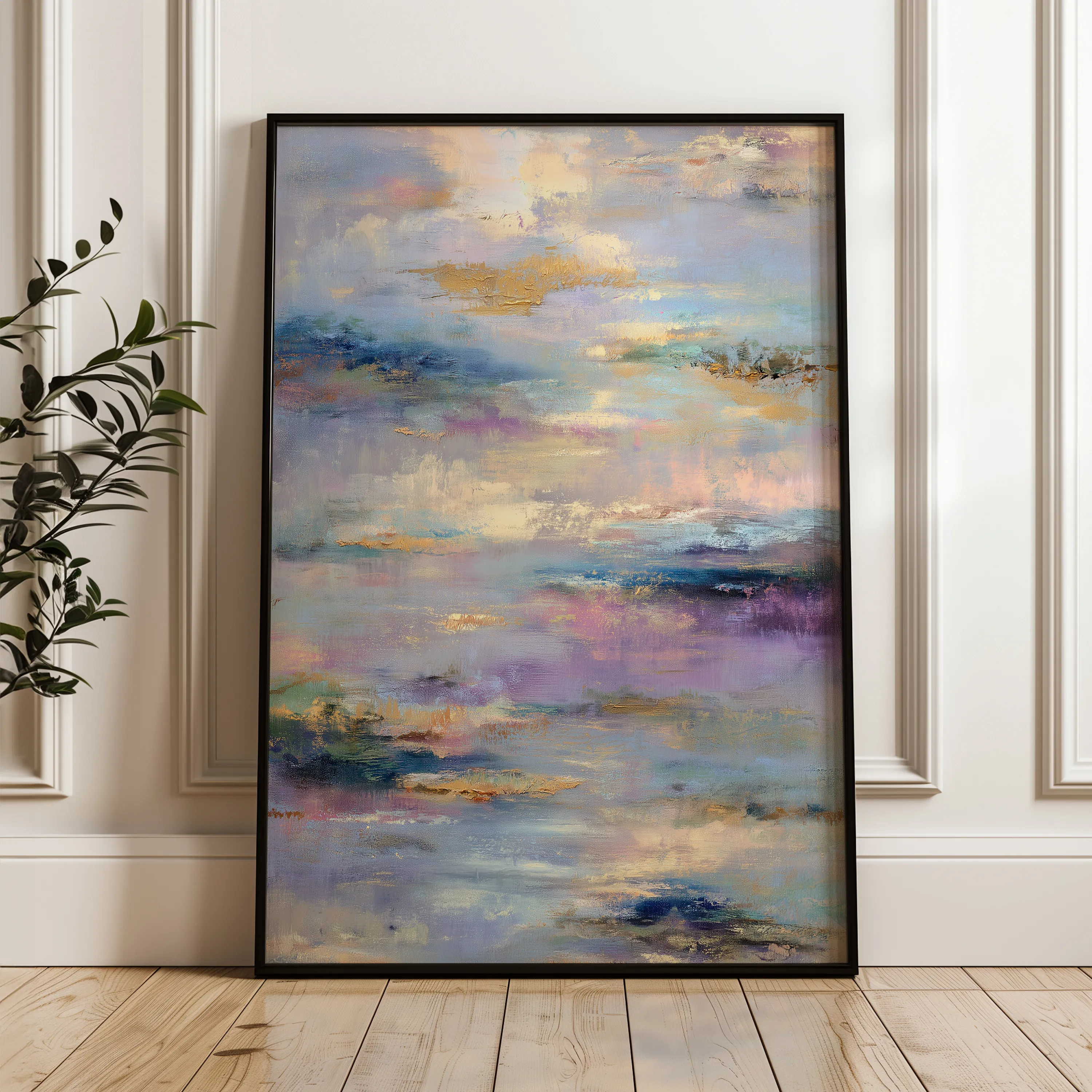 Abstract 1820 Canvas Art 18" x 24" / 45 x 60 cm / Black