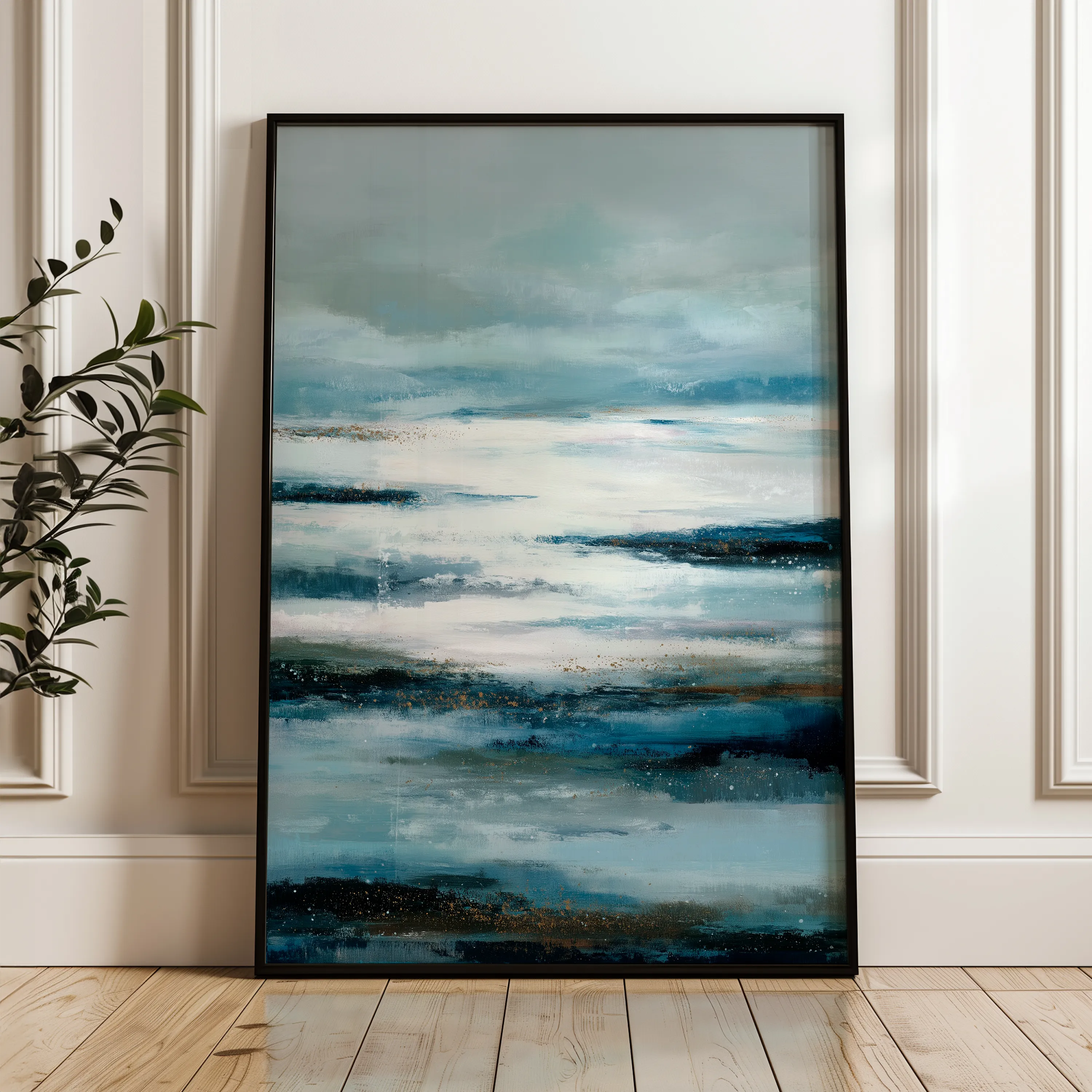 Abstract 1822 Canvas Art 18" x 24" / 45 x 60 cm / Black