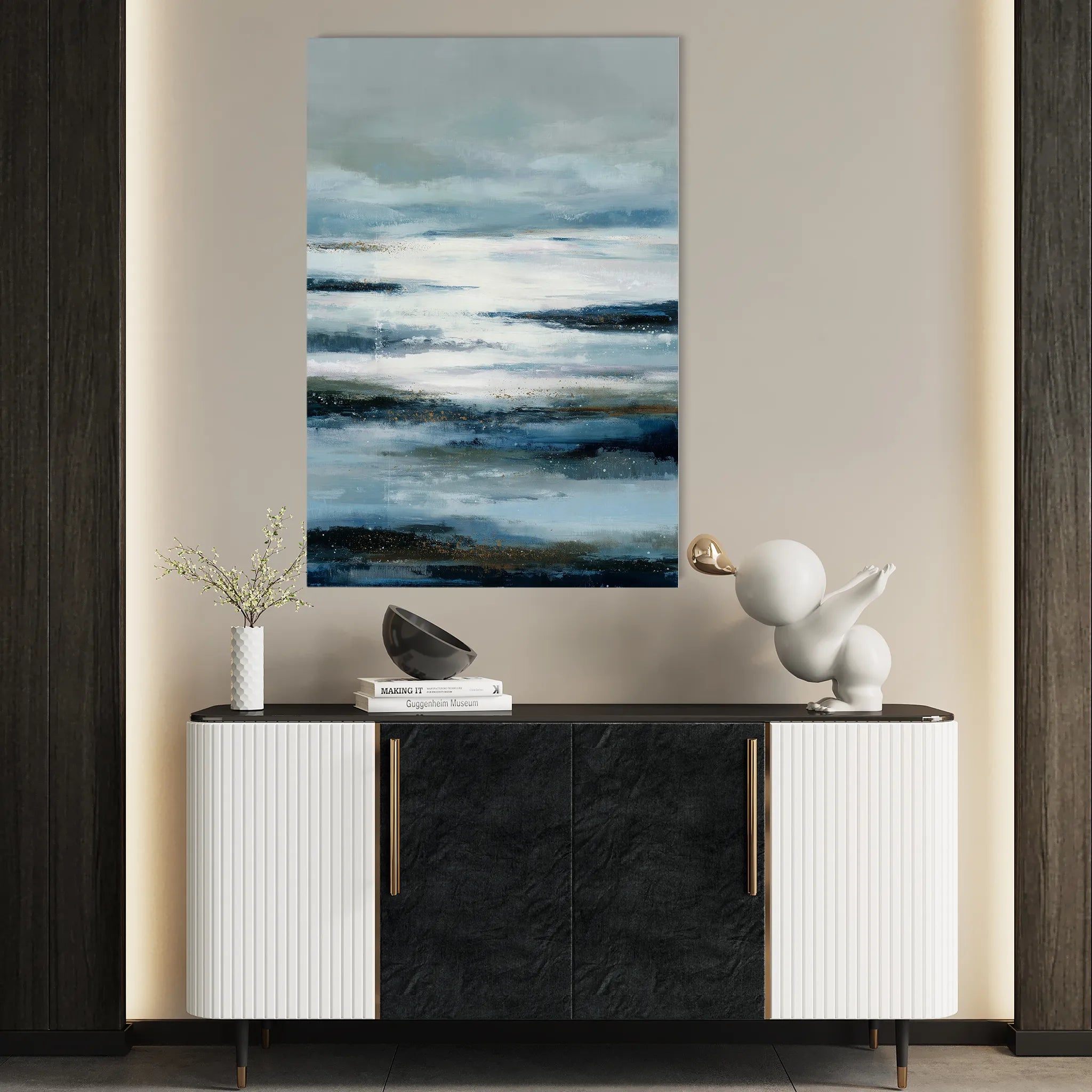 Abstract 1822 Canvas Art 18" x 24" / 45 x 60 cm / Black