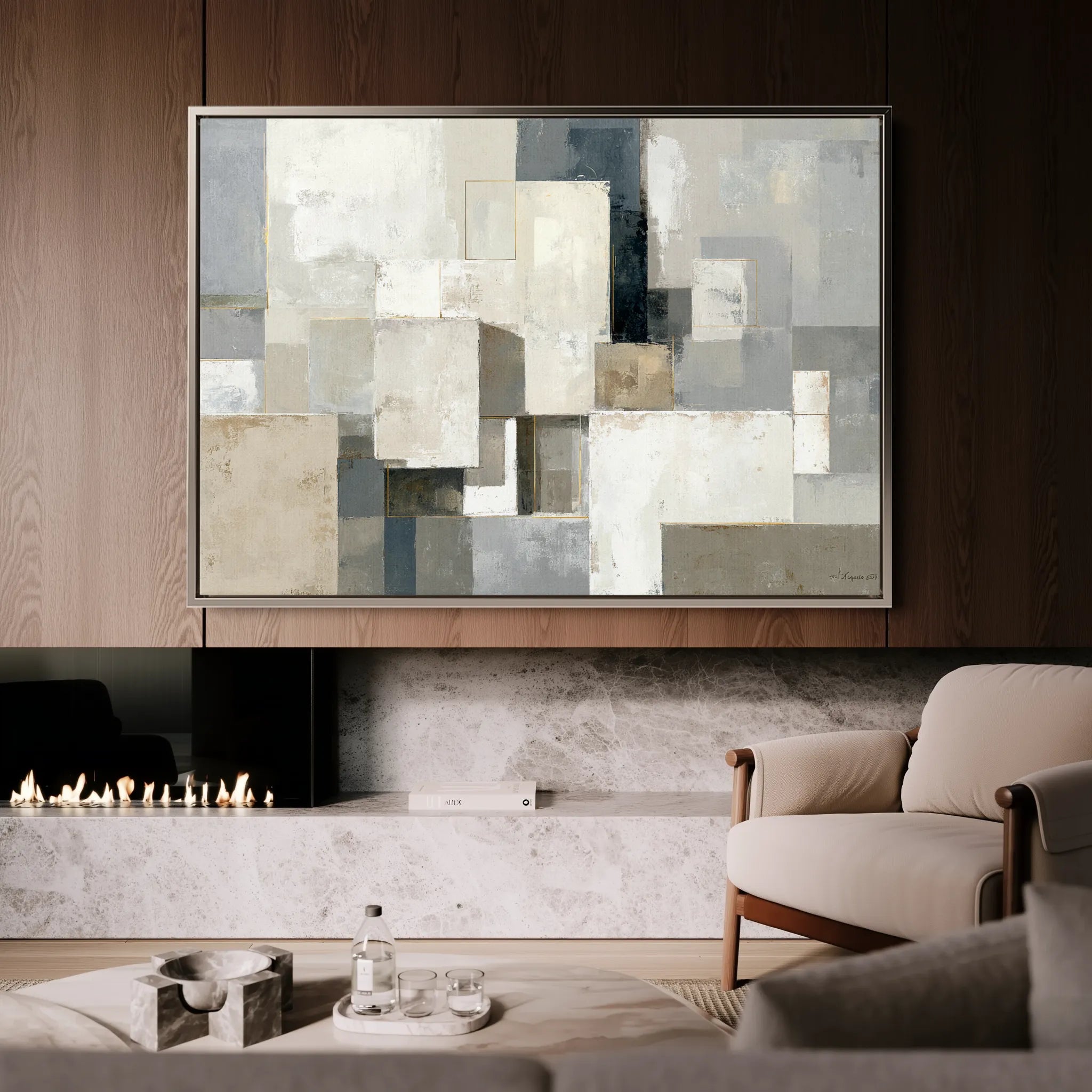 Abstract 1823 Canvas Art 18" x 24" / 45 x 60 cm / Black