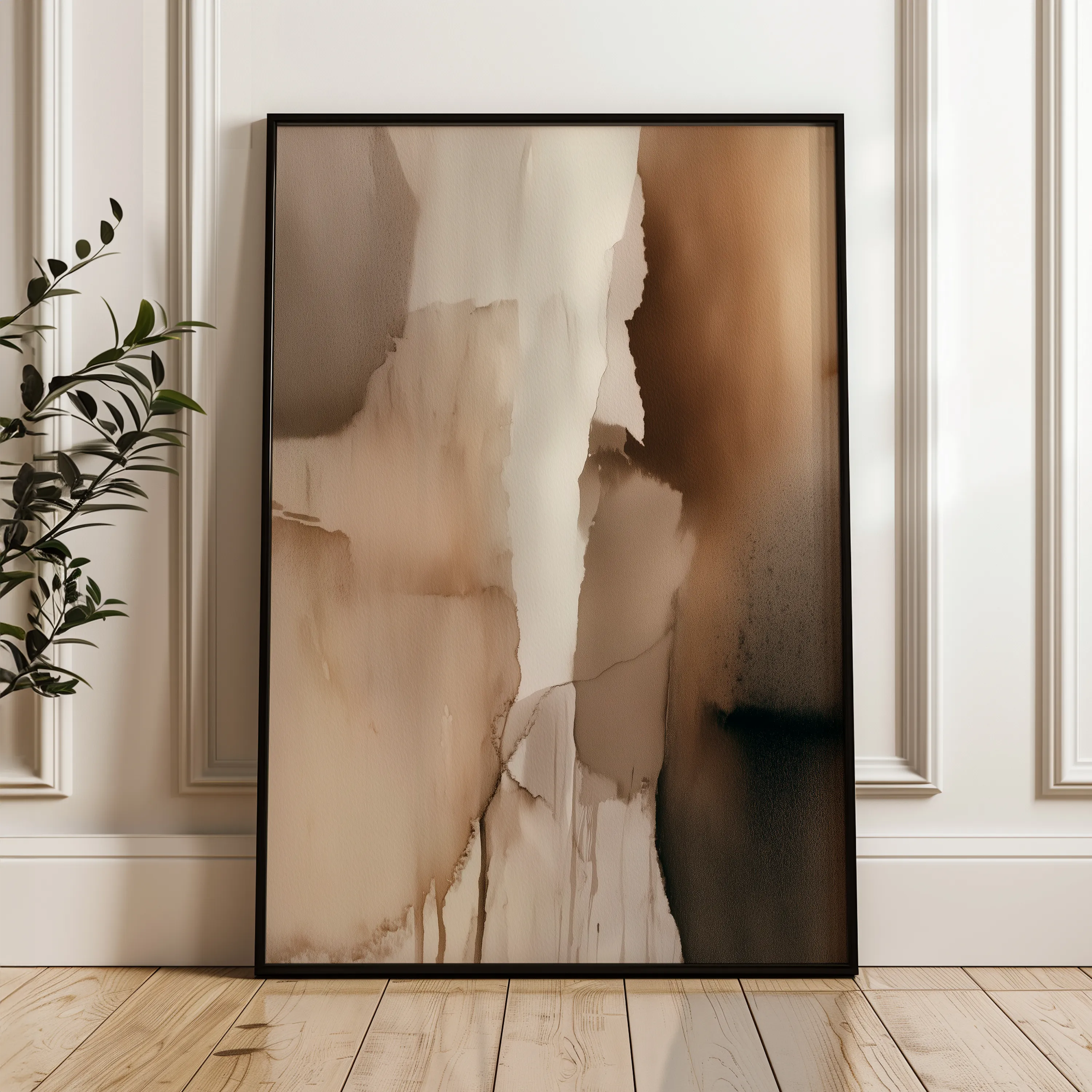 Abstract 1825 Canvas Art 18" x 24" / 45 x 60 cm / Black