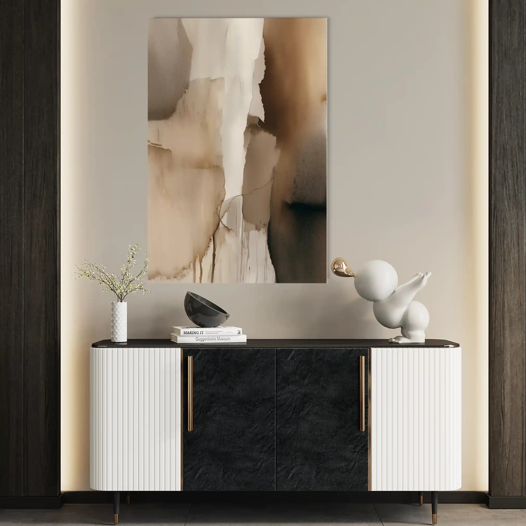 Abstract 1825 Canvas Art 18" x 24" / 45 x 60 cm / Black