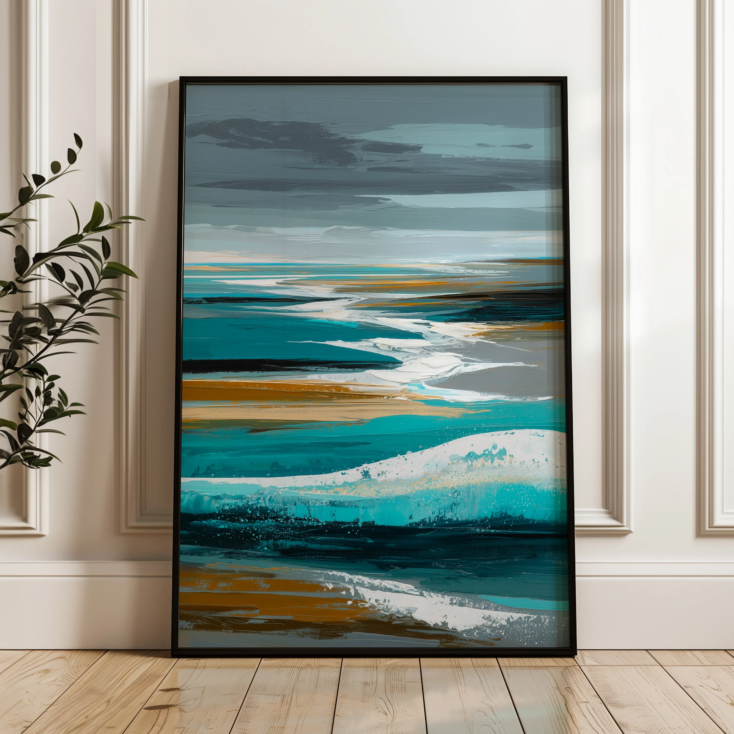 Abstract 1826 Canvas Art 18" x 24" / 45 x 60 cm / Black