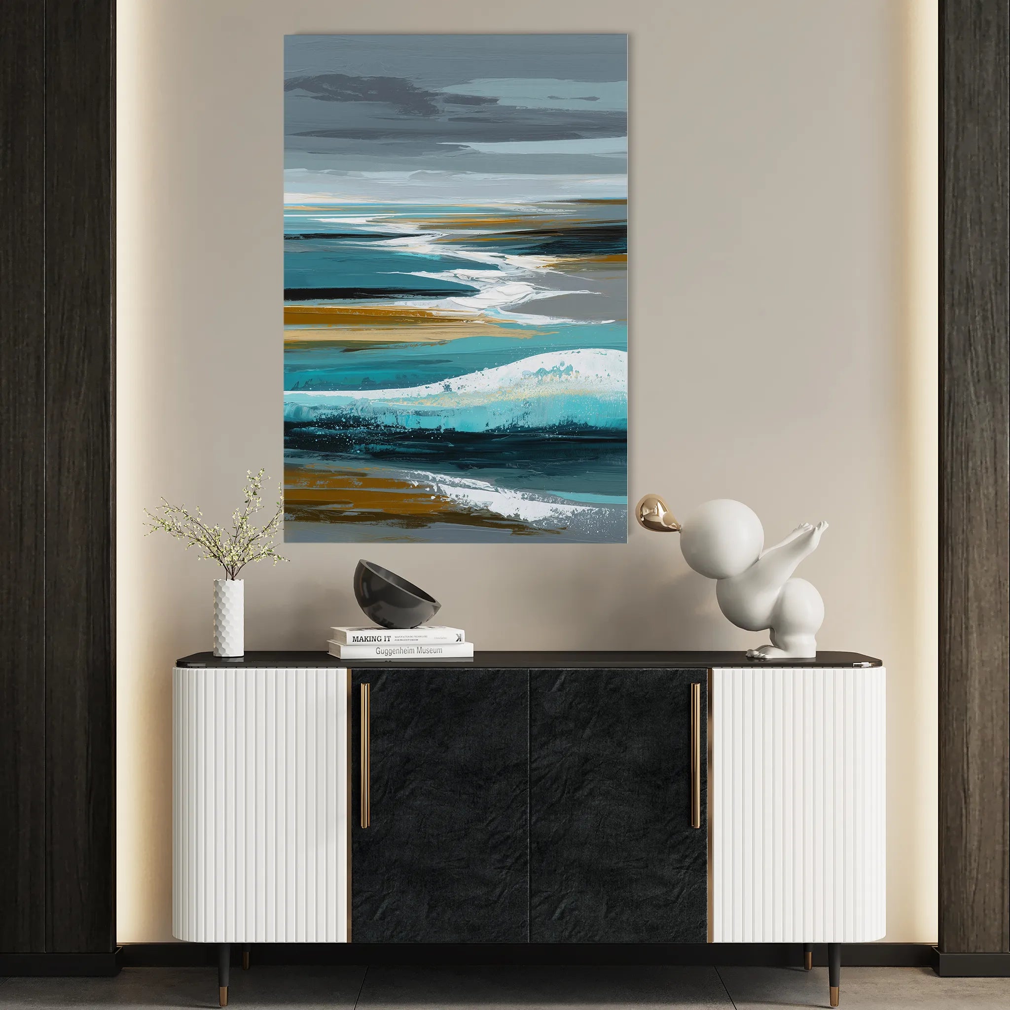 Abstract 1826 Canvas Art 18" x 24" / 45 x 60 cm / Black