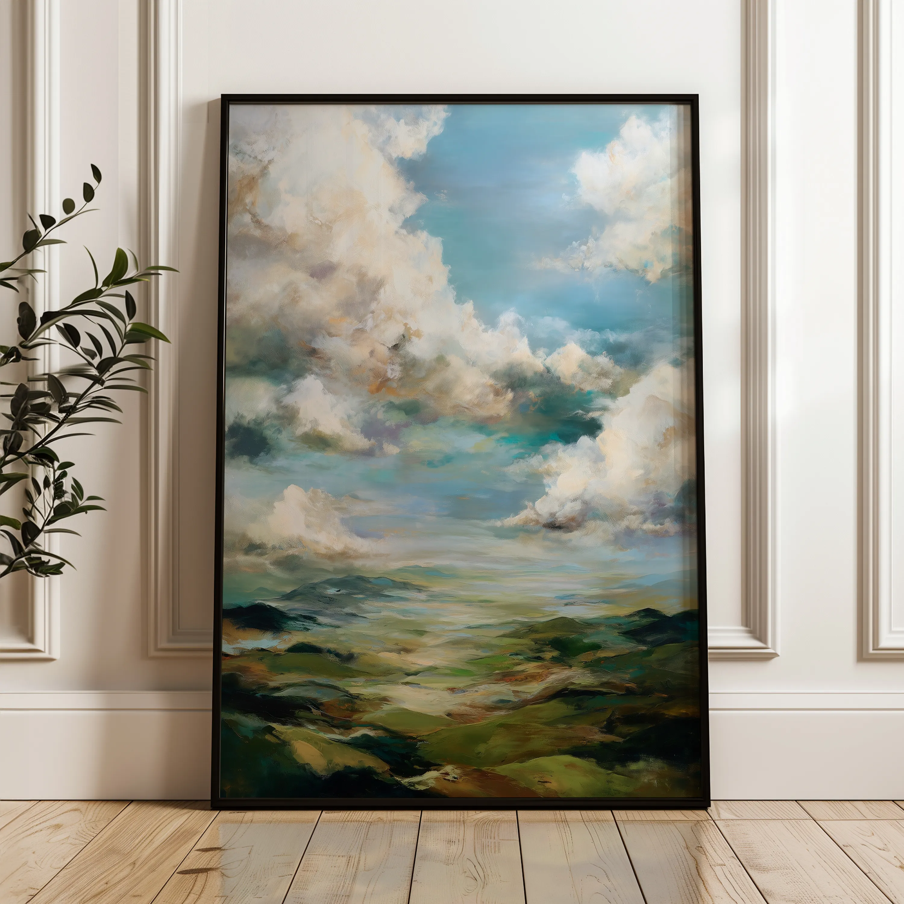 Abstract 1827 Canvas Art 18" x 24" / 45 x 60 cm / Black