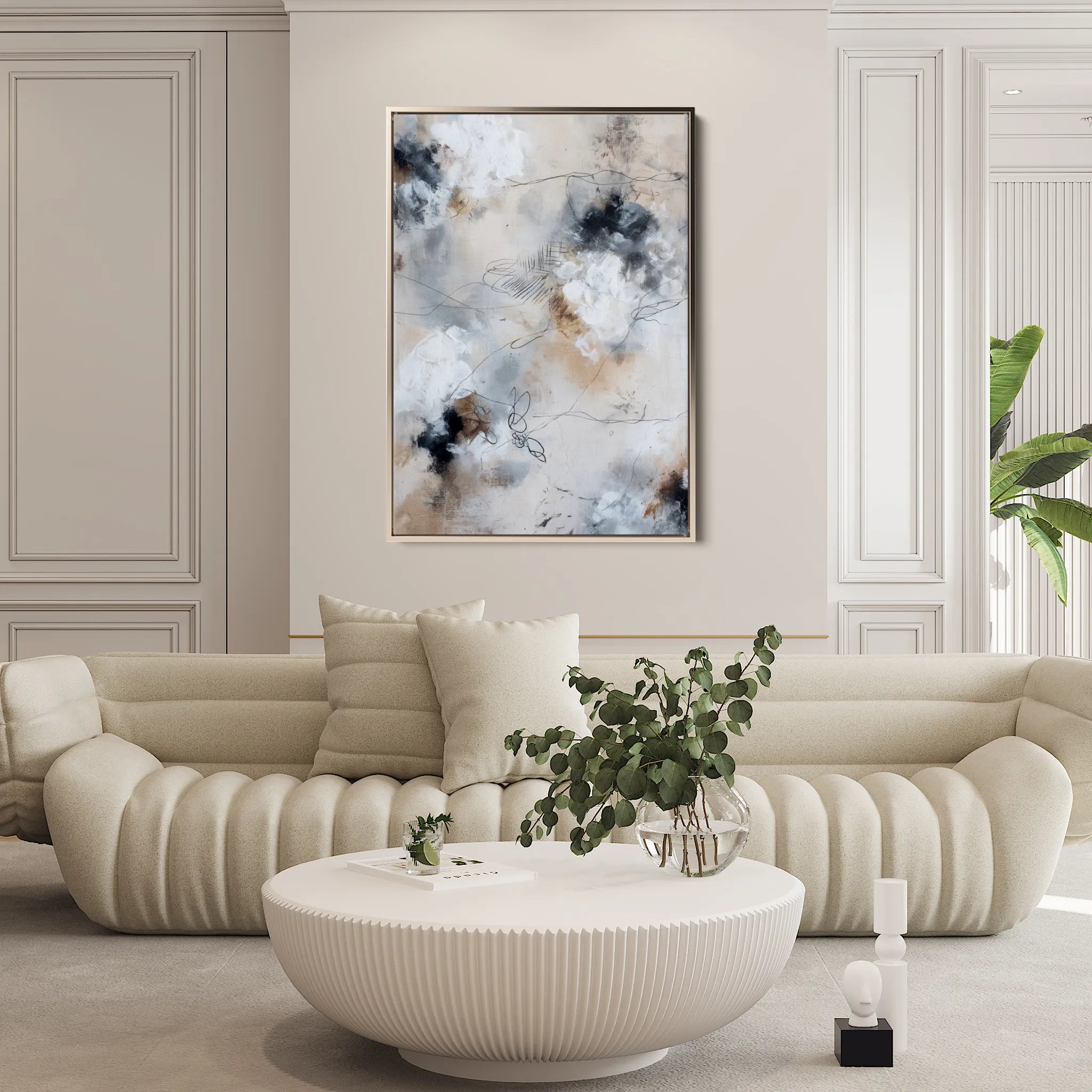 Abstract 1828 Canvas Art 18" x 24" / 45 x 60 cm / Black