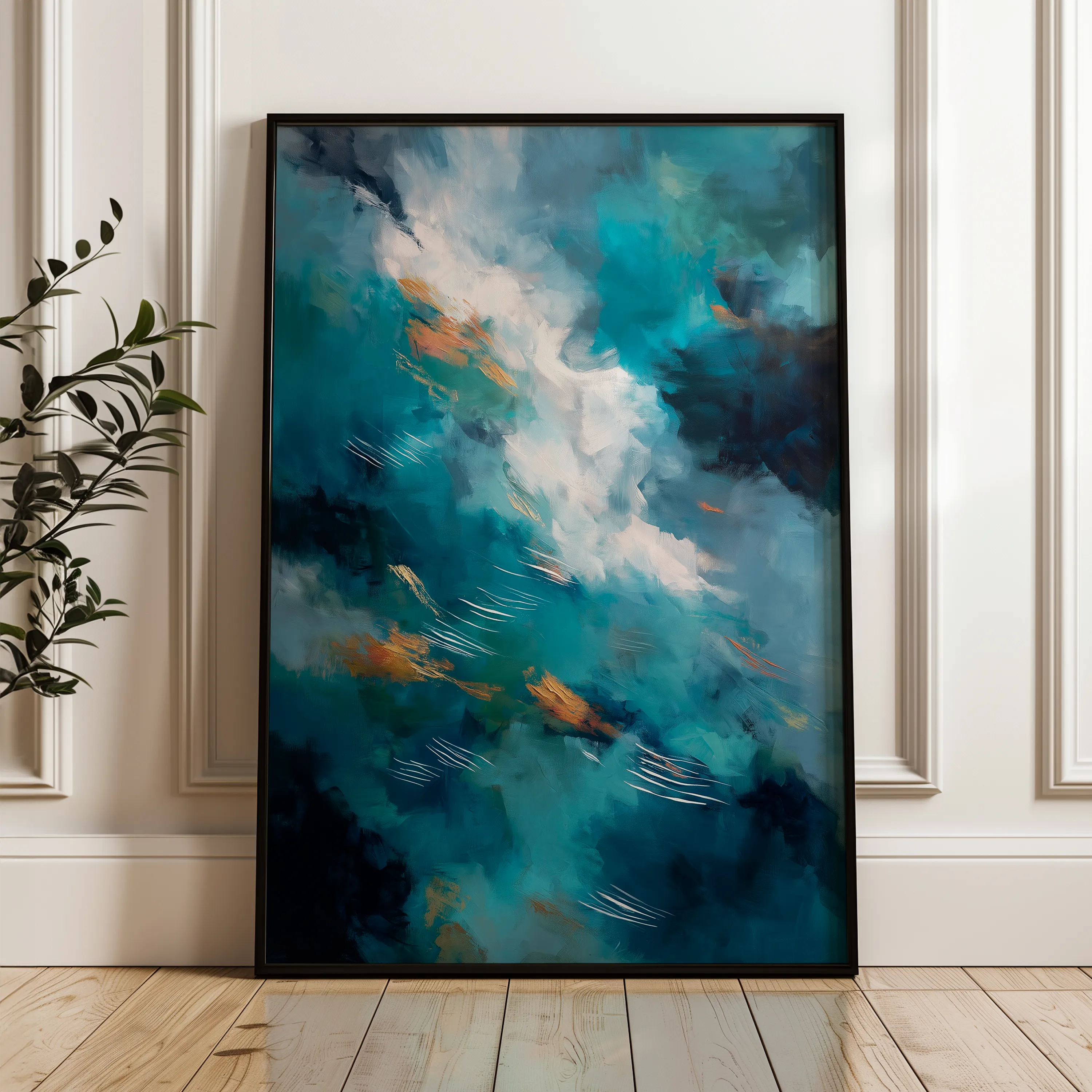 Abstract 1829 Canvas Art 18" x 24" / 45 x 60 cm / Black