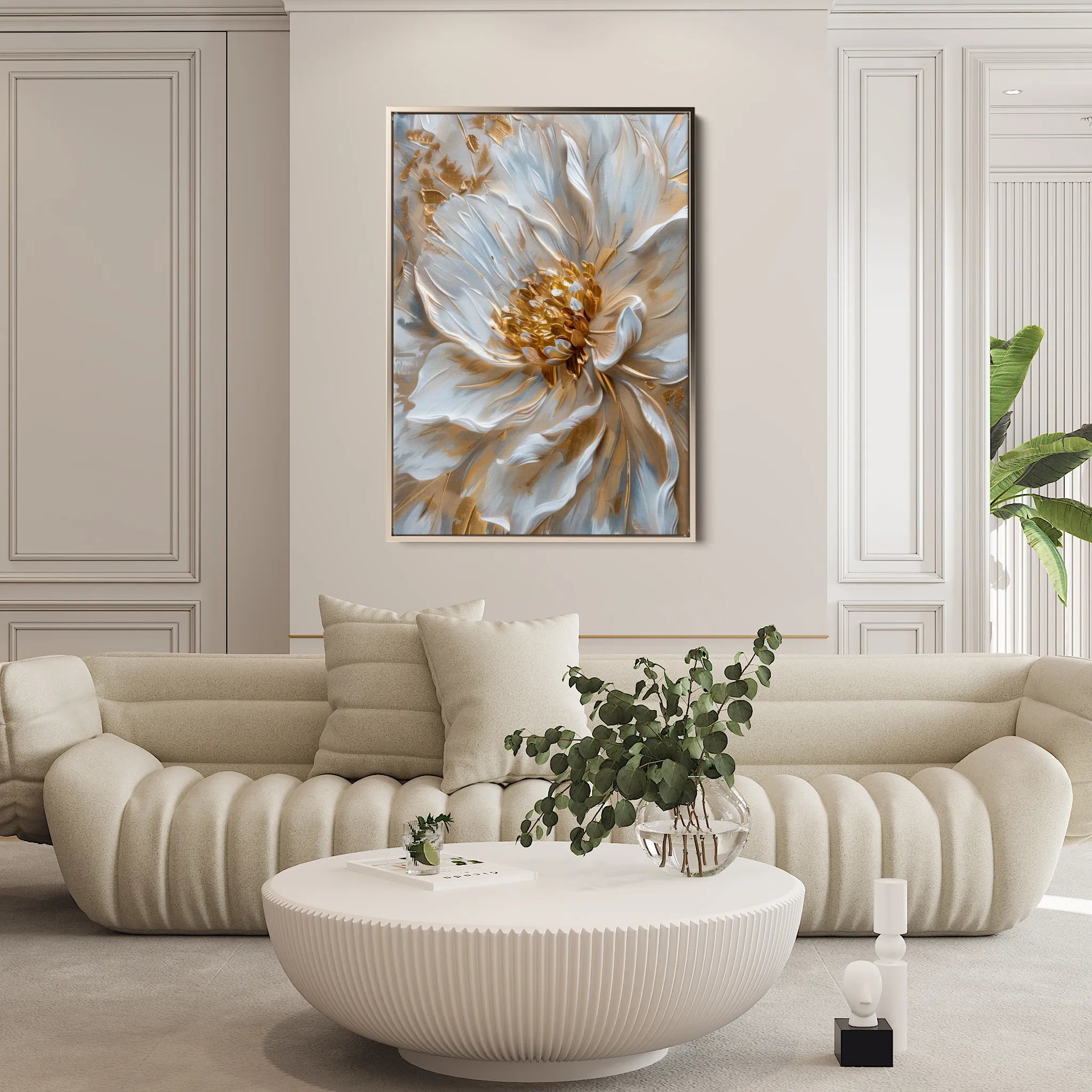 Floral 183 Canvas Art 18" x 24" / 45 x 60 cm / Black
