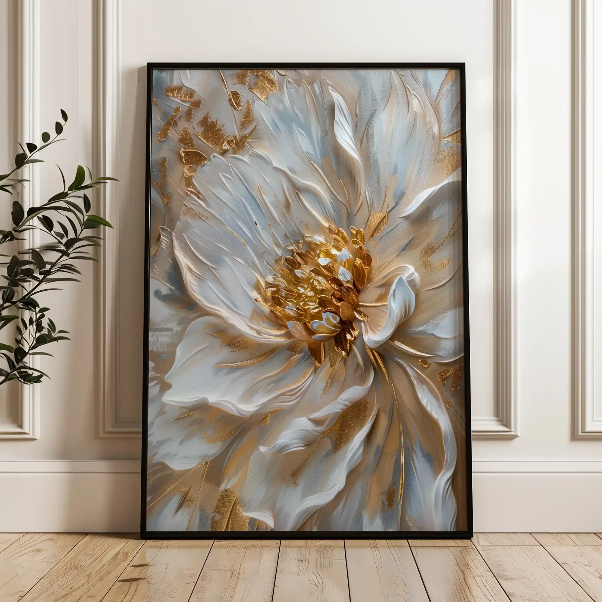 Floral 183 Canvas Art 60 x 40 cm / Black