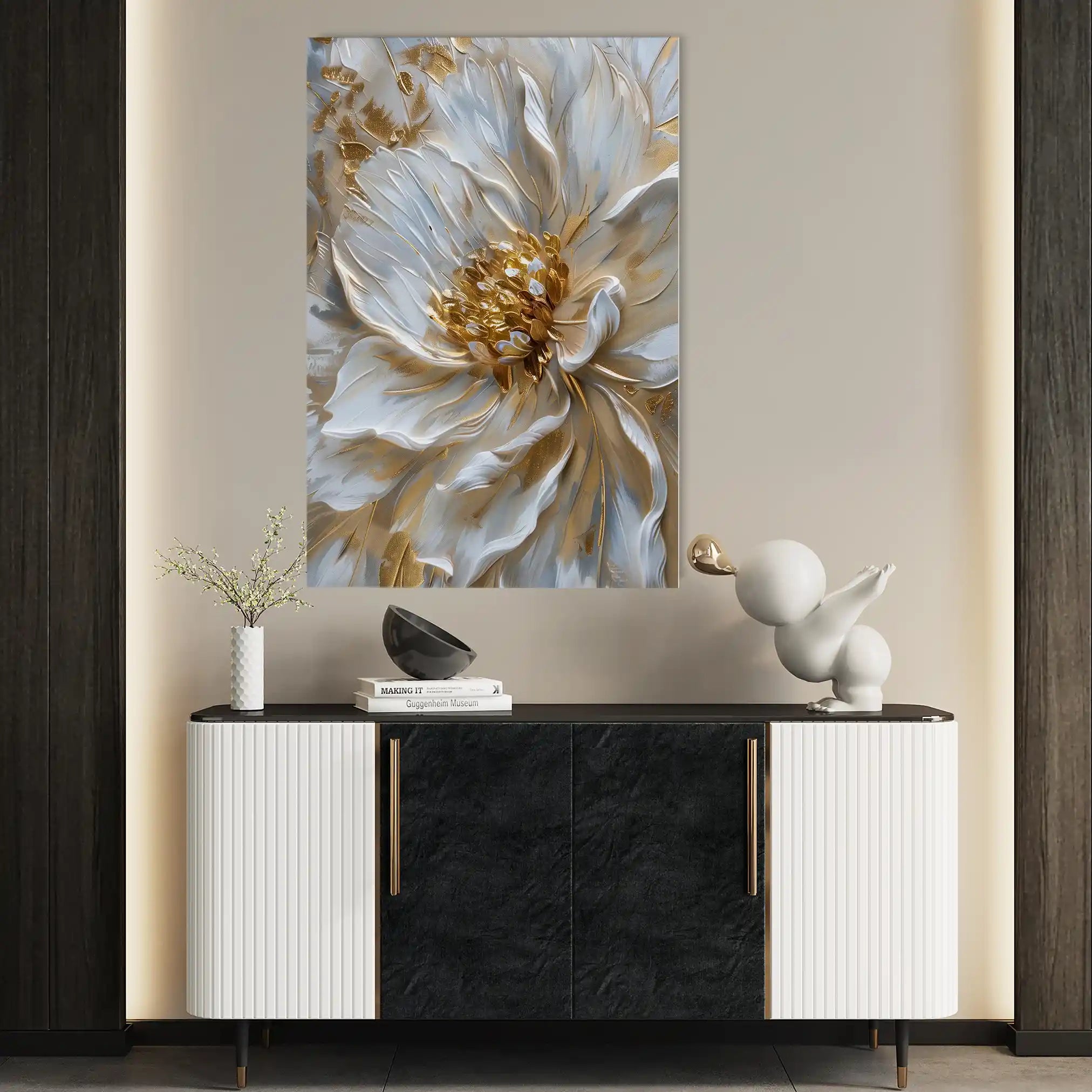 Floral 183 Canvas Art 60 x 40 cm / Black
