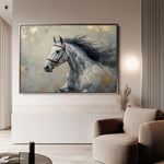 Horses 183 Canvas Art 18" x 24" / 45 x 60 cm / Black