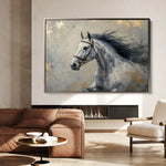 Horses 183 Canvas Art 18" x 24" / 45 x 60 cm / Black