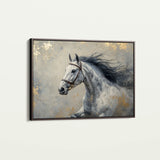 Horses 183 Canvas Art 18" x 24" / 45 x 60 cm / Black