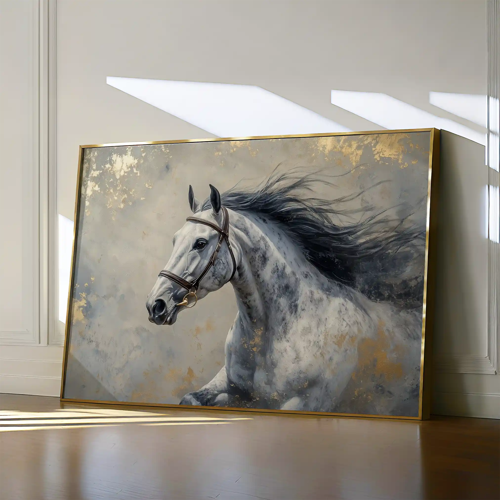 Horses 183 Canvas Art 60 x 40 cm / Black