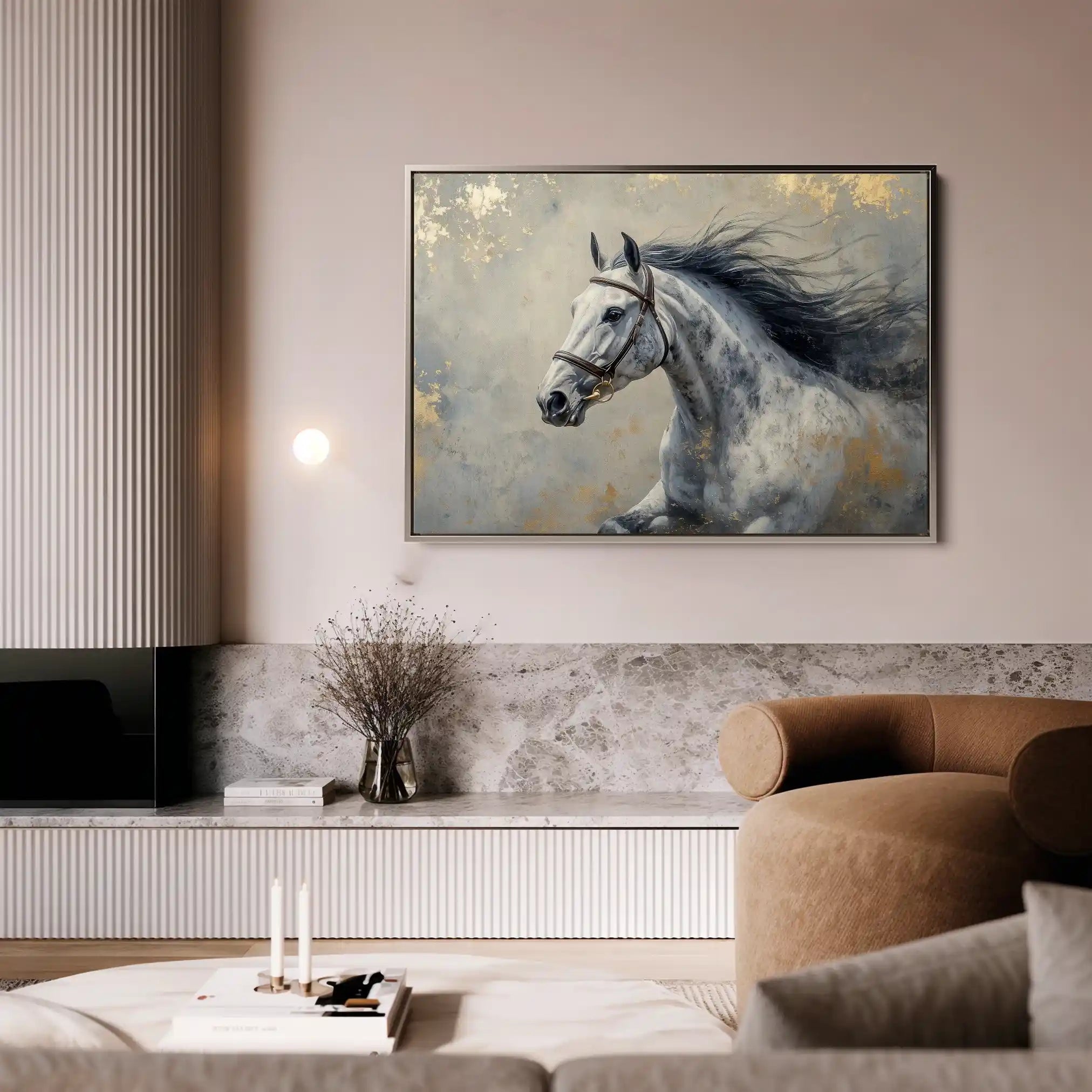 Horses 183 Canvas Art 60 x 40 cm / Black