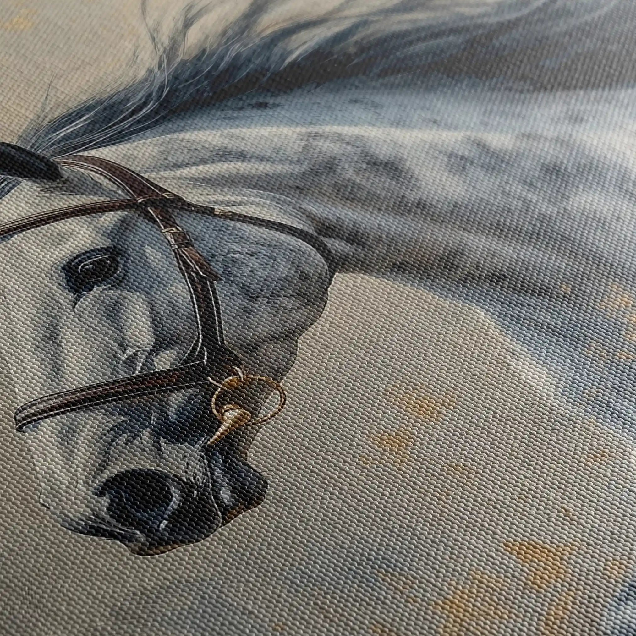 Horses 183 Canvas Art 60 x 40 cm / Black