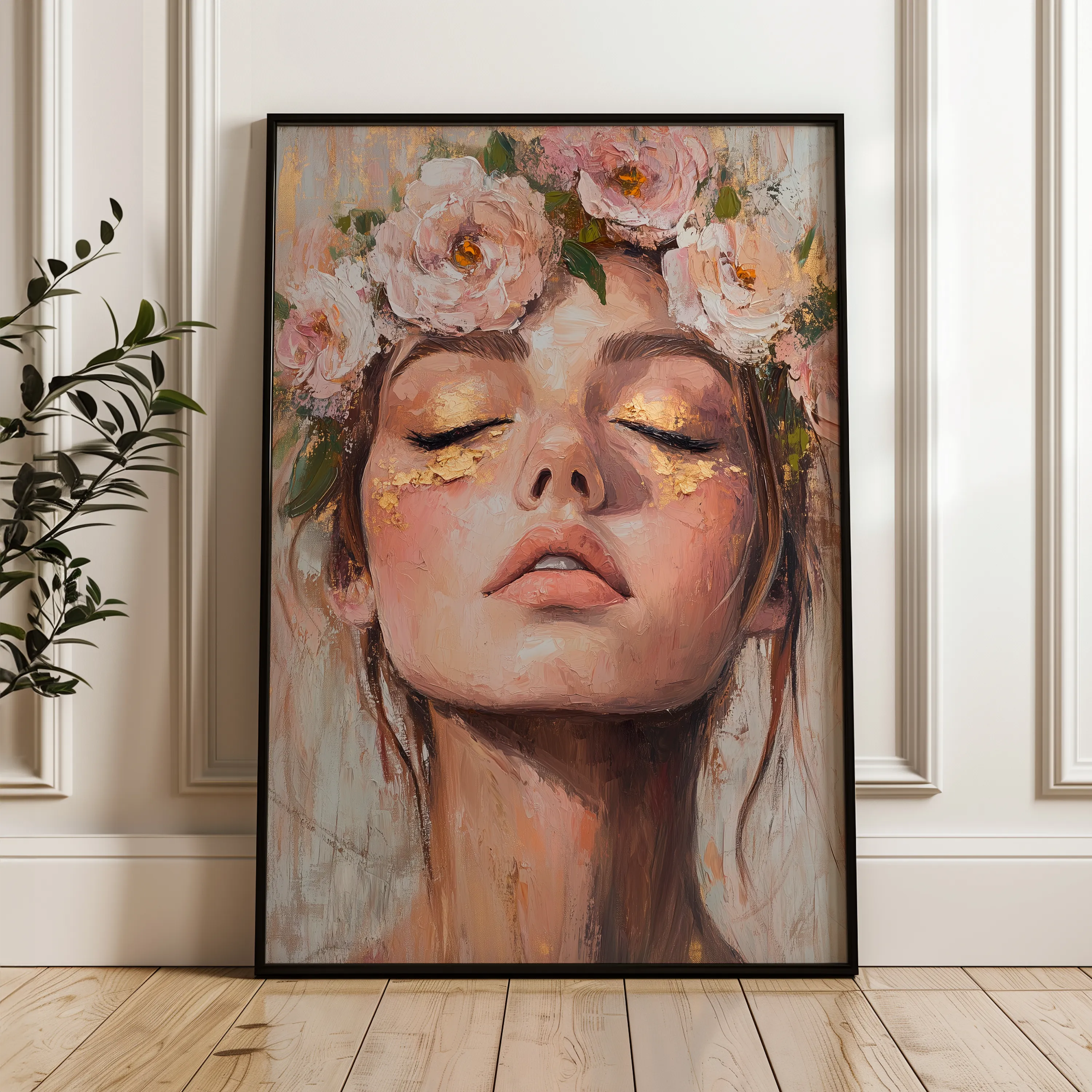 Portrait 183 Canvas Art 18" x 24" / 45 x 60 cm / Black