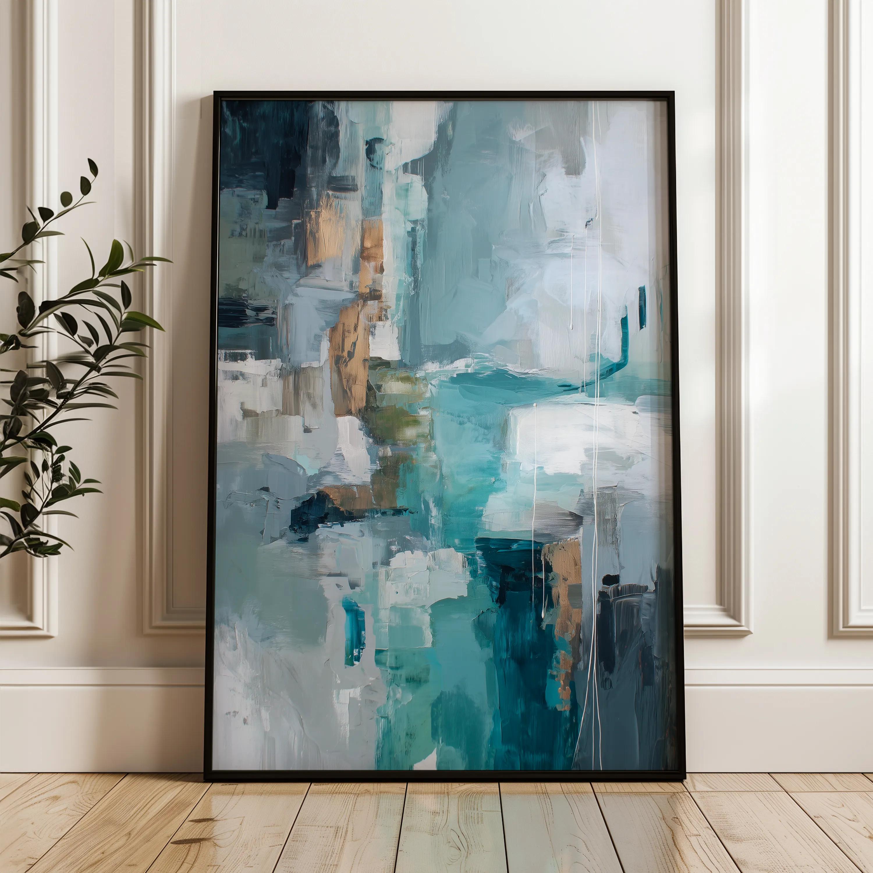 Abstract 1830 Canvas Art 18" x 24" / 45 x 60 cm / Black