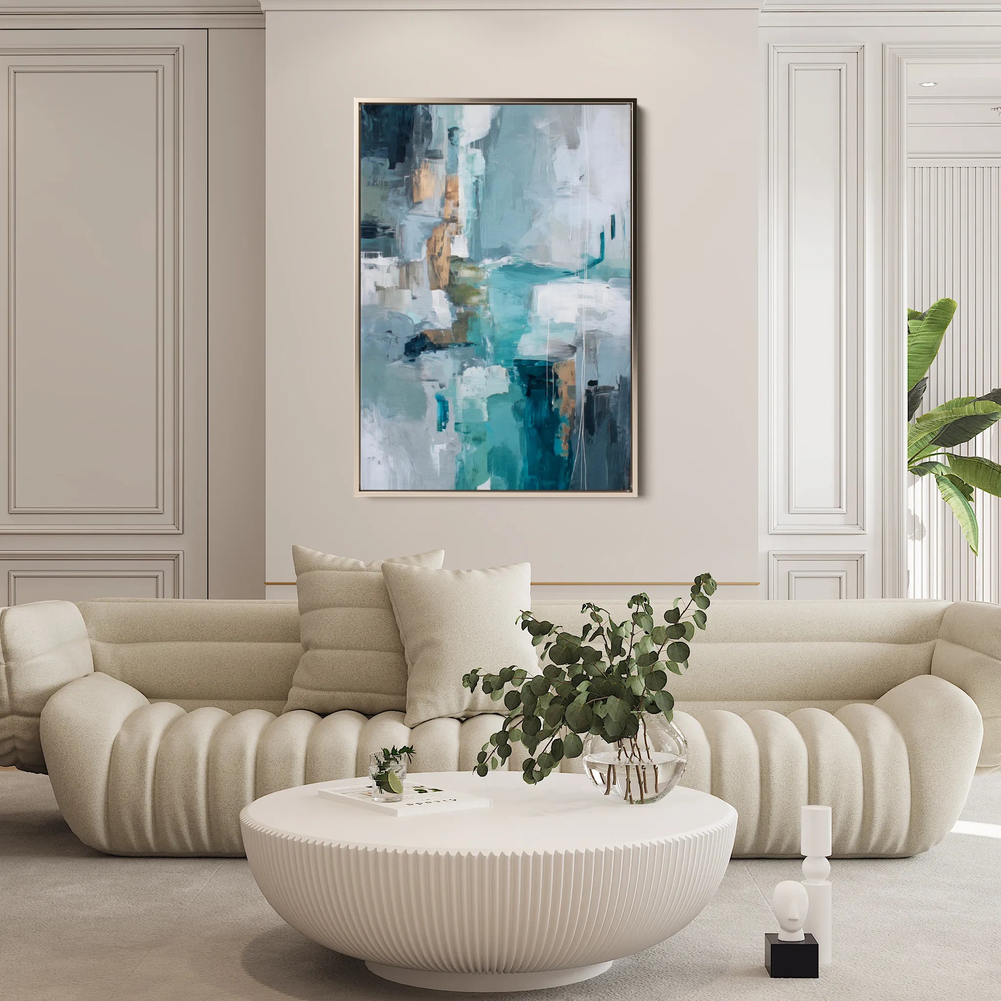 Abstract 1830 Canvas Art 18" x 24" / 45 x 60 cm / Black