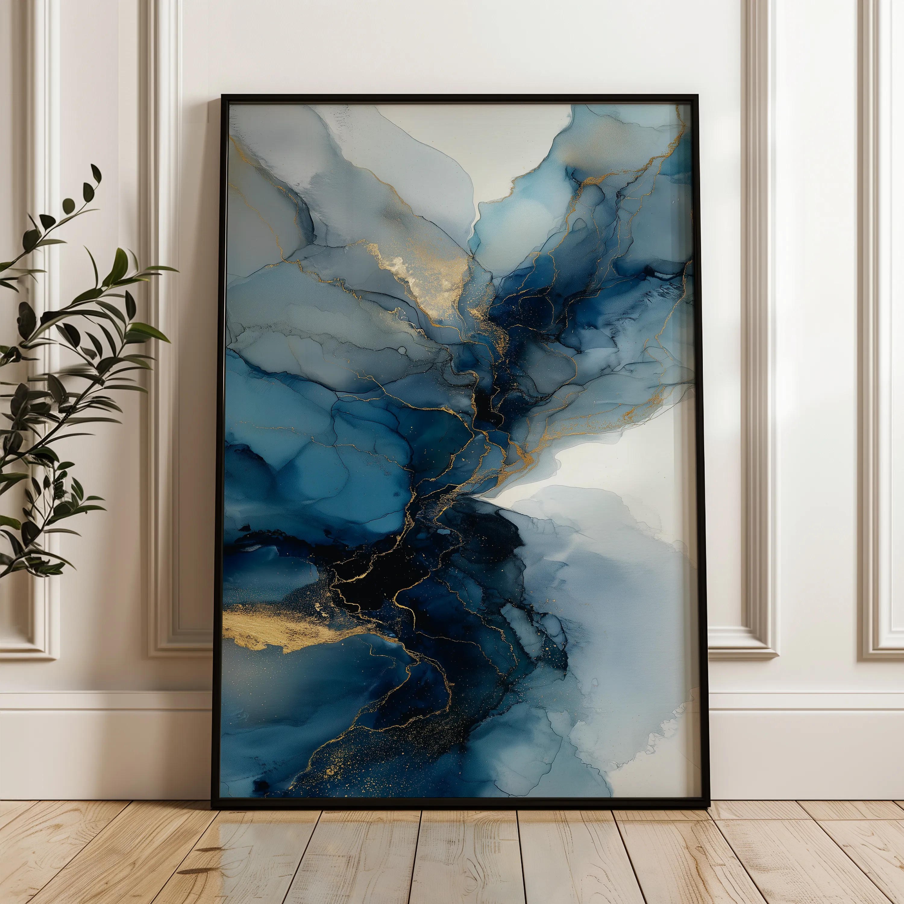 Abstract 1832 Canvas Art 18" x 24" / 45 x 60 cm / Black
