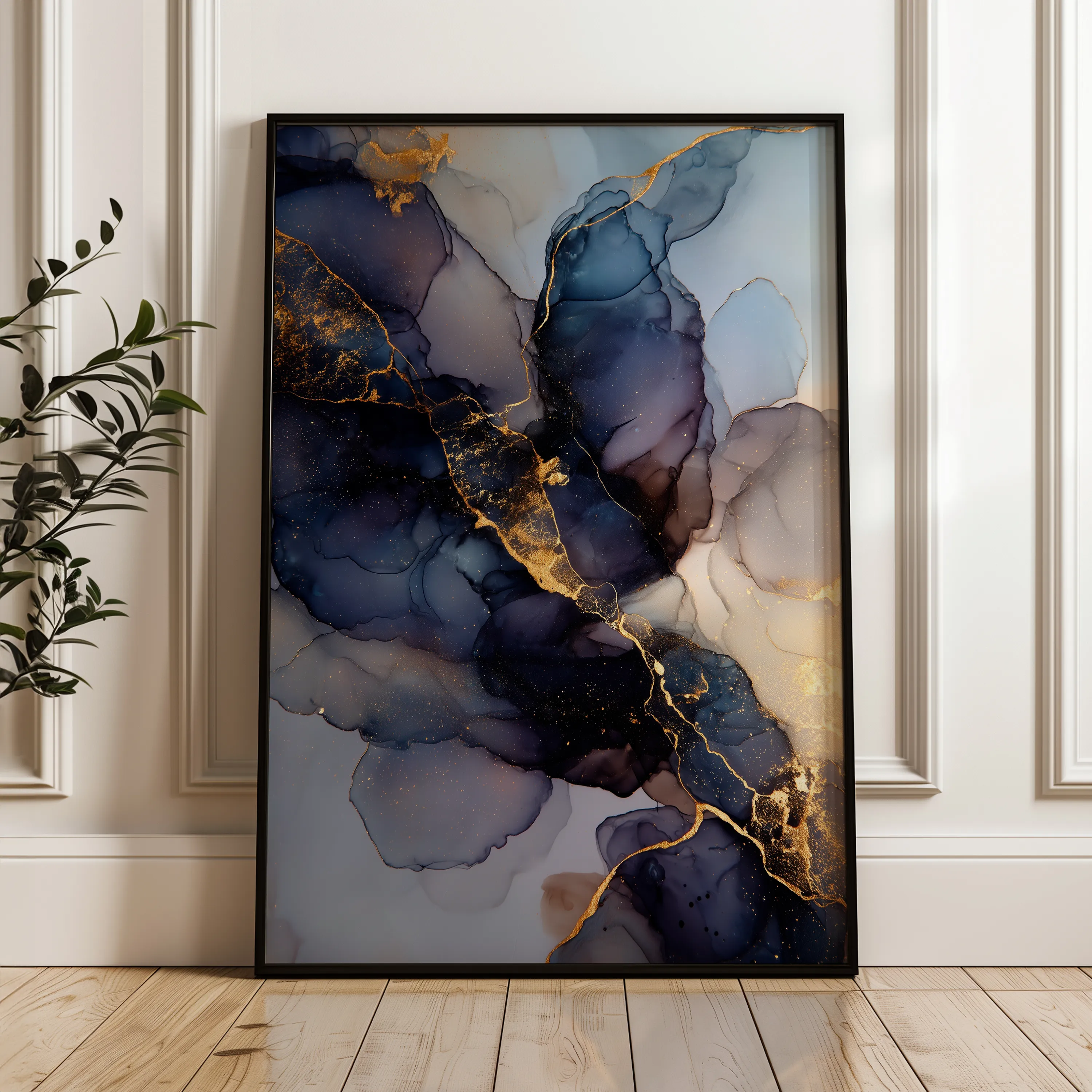 Abstract 1833 Canvas Art 18" x 24" / 45 x 60 cm / Black
