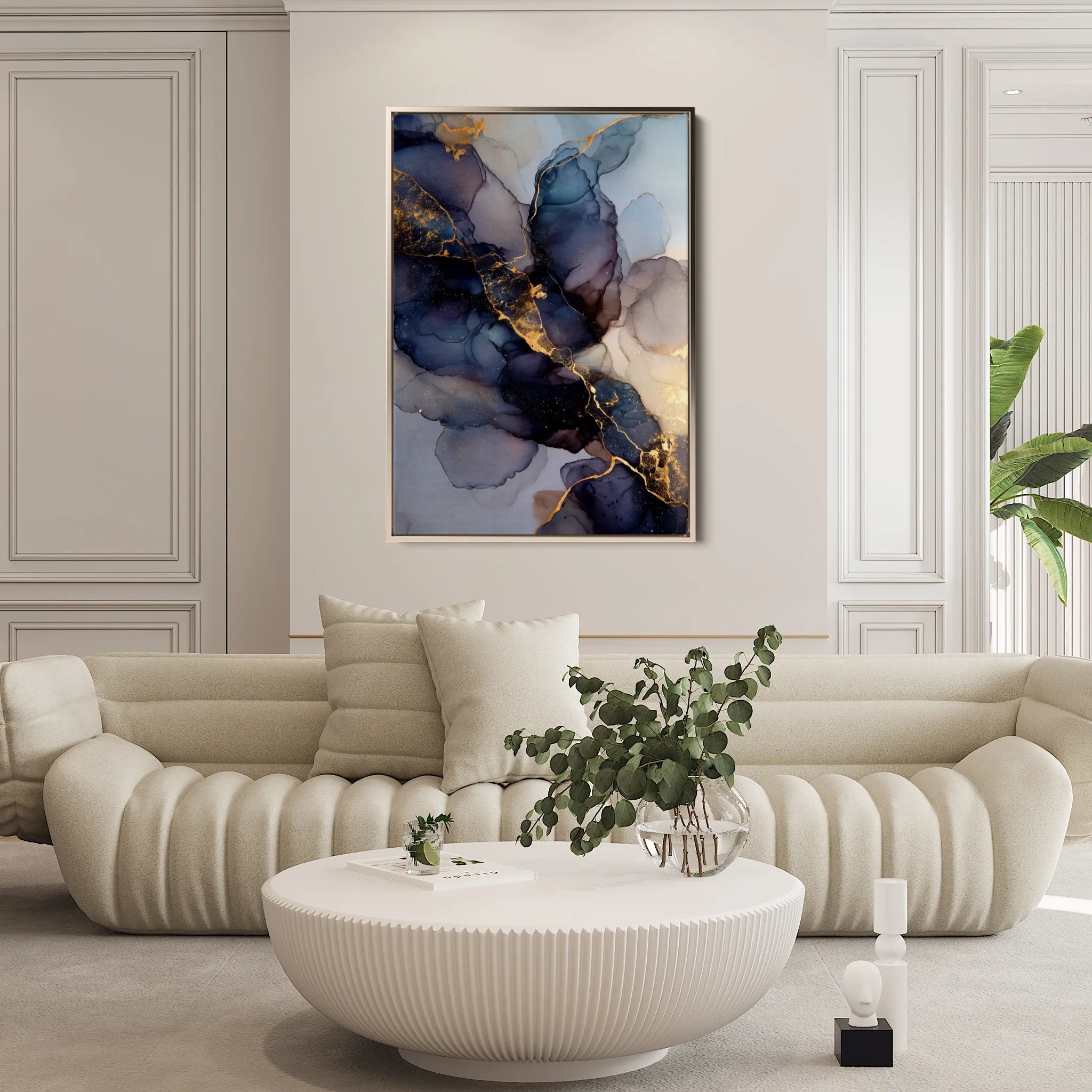 Abstract 1833 Canvas Art 18" x 24" / 45 x 60 cm / Black