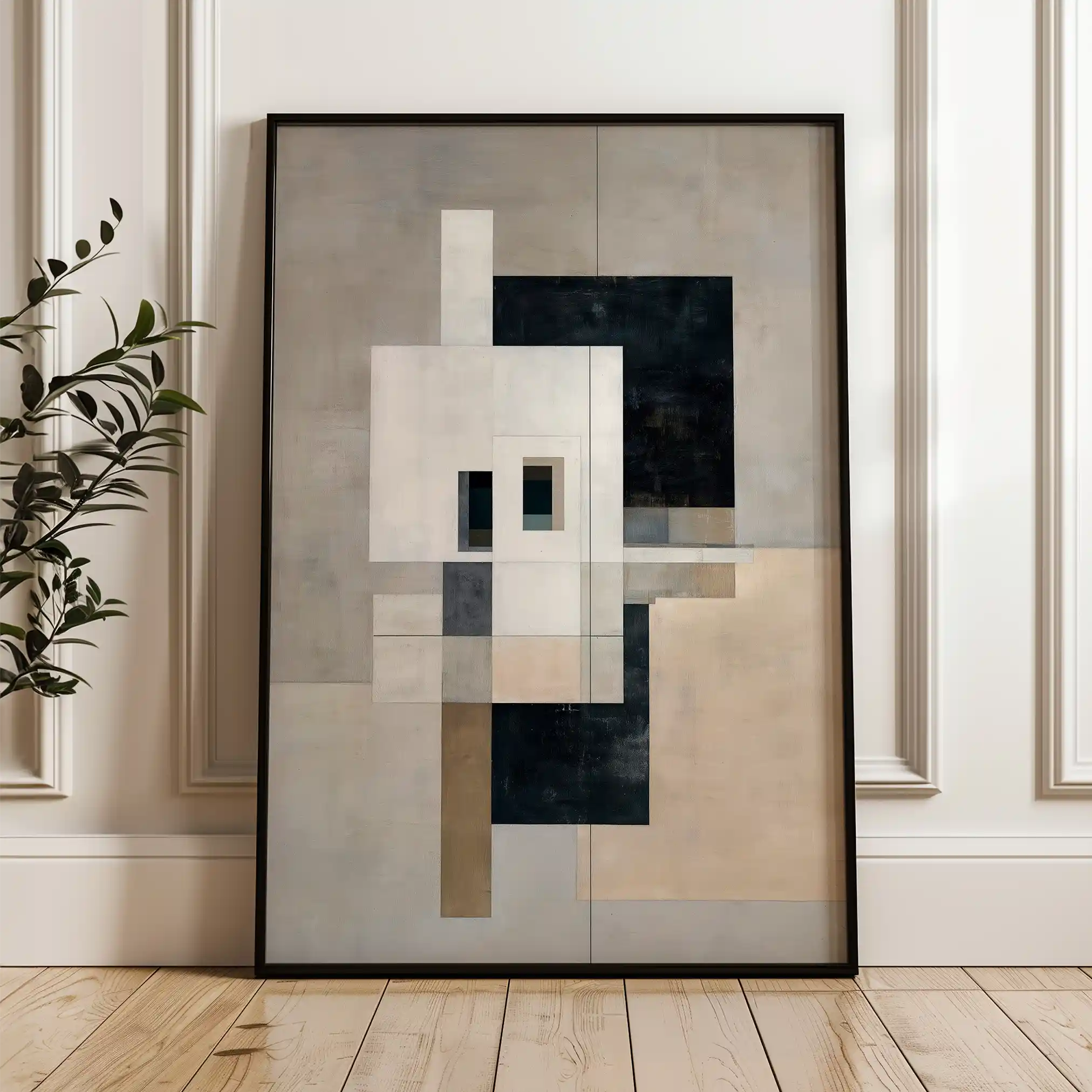 Abstract 1834 Canvas Art 18" x 24" / 45 x 60 cm / Black