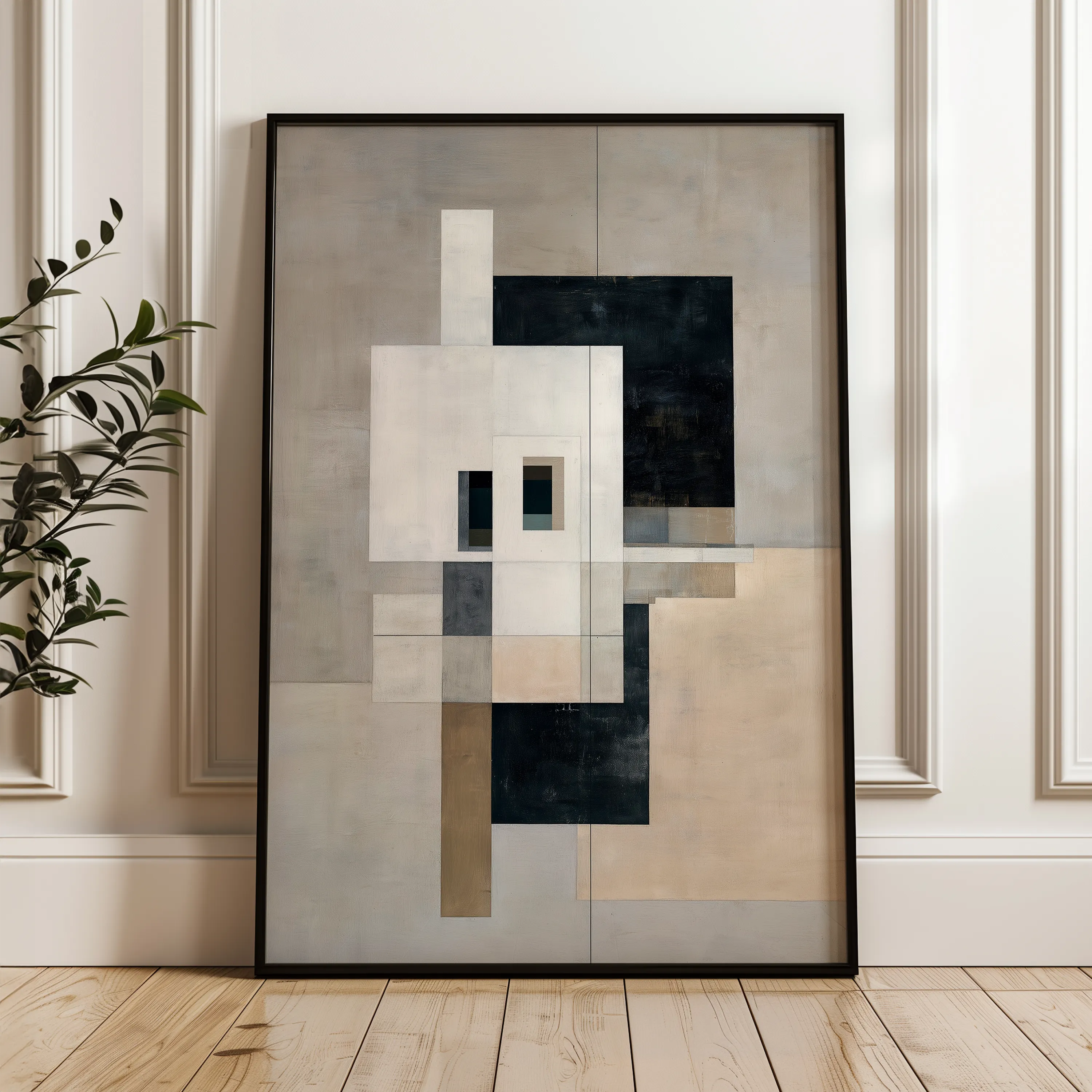 Abstract 1834 Canvas Art 18" x 24" / 45 x 60 cm / Black