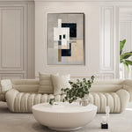 Abstract 1834 Canvas Art 18" x 24" / 45 x 60 cm / Black