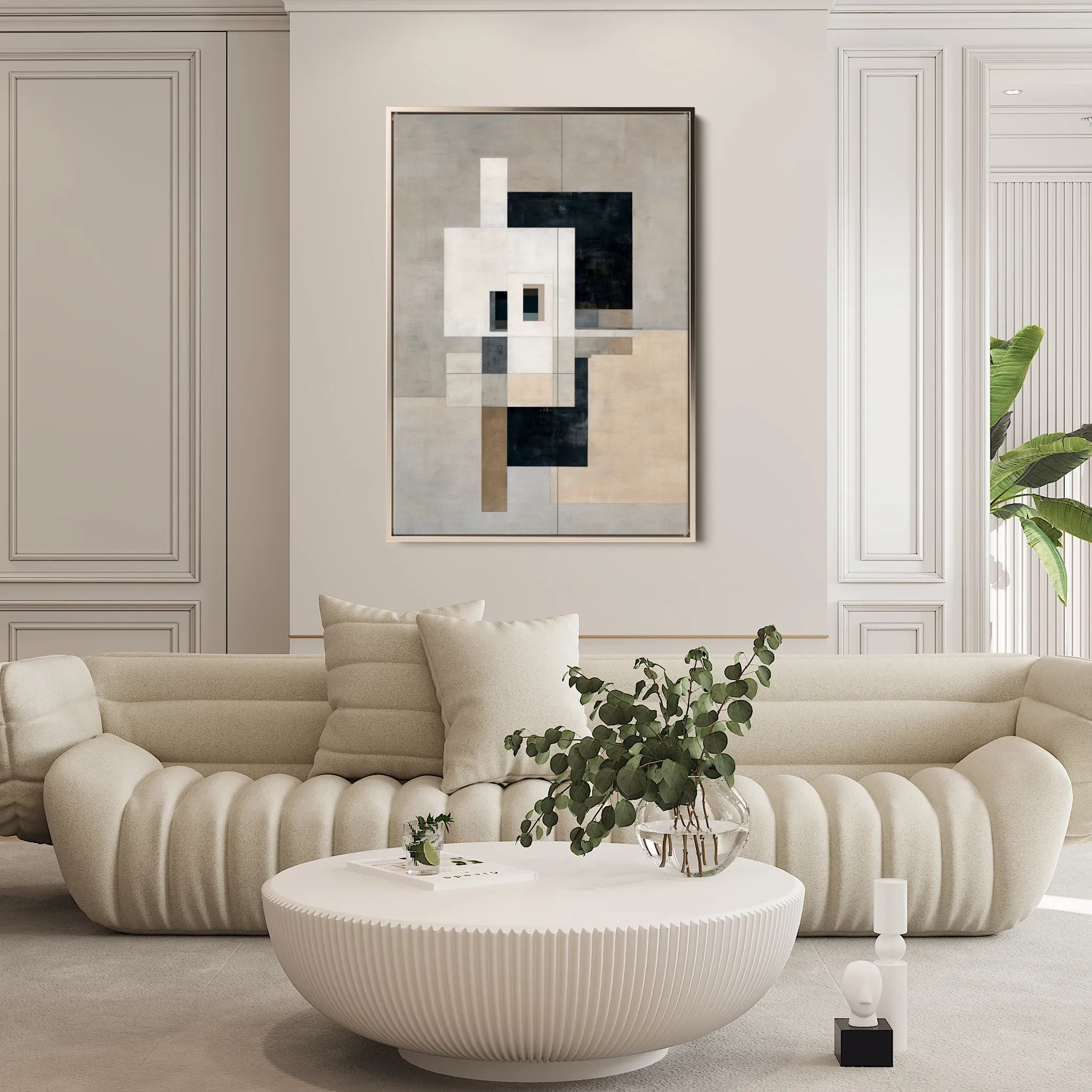 Abstract 1834 Canvas Art 18" x 24" / 45 x 60 cm / Black