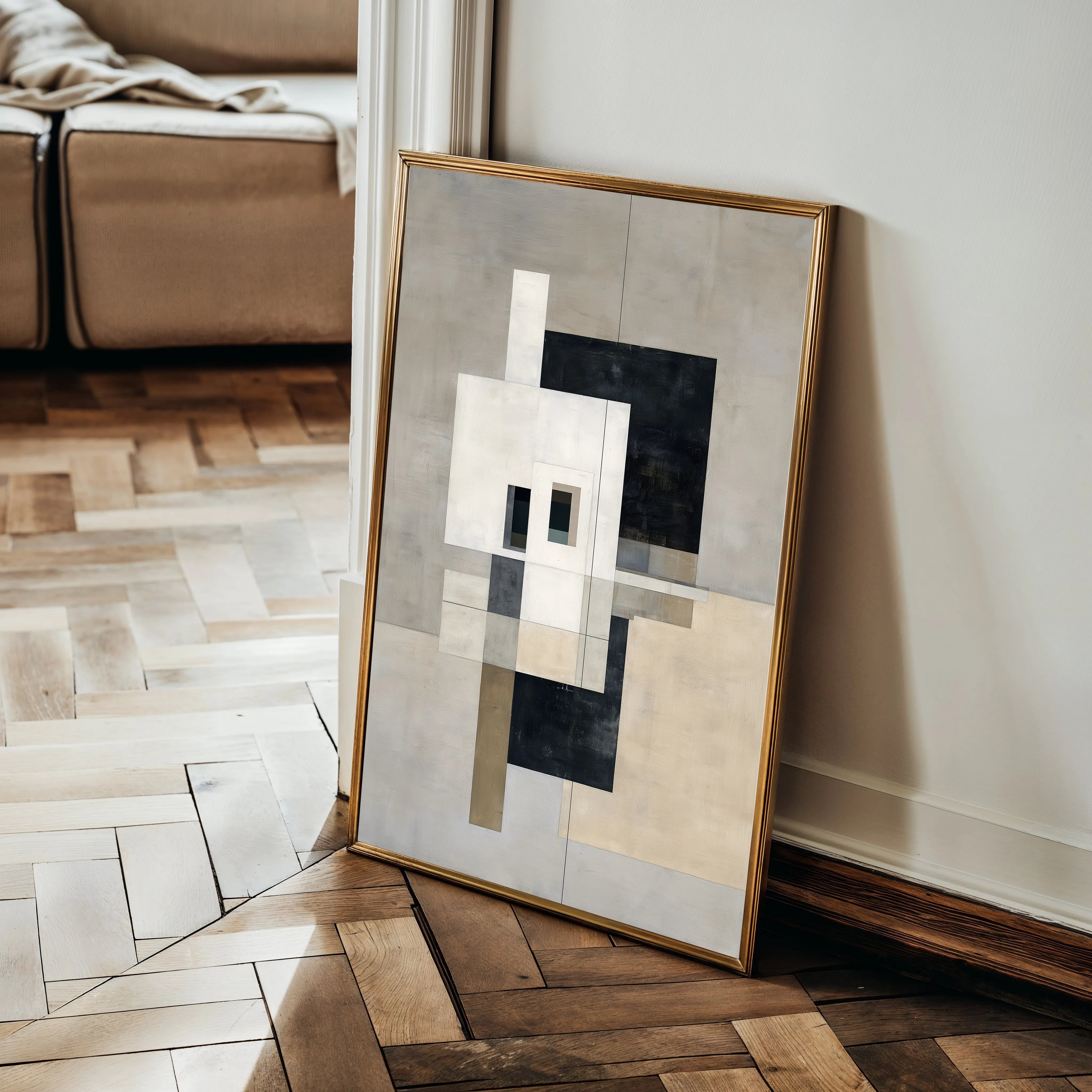 Abstract 1834 Canvas Art 18" x 24" / 45 x 60 cm / Black