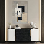 Abstract 1834 Canvas Art 18" x 24" / 45 x 60 cm / Black