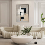Abstract 1834 Canvas Art 60 x 40 cm / Black