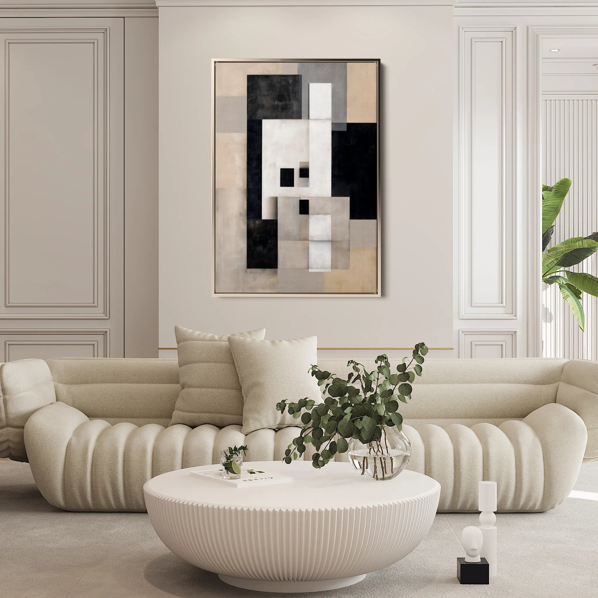 Abstract 1835 Canvas Art 18" x 24" / 45 x 60 cm / Black