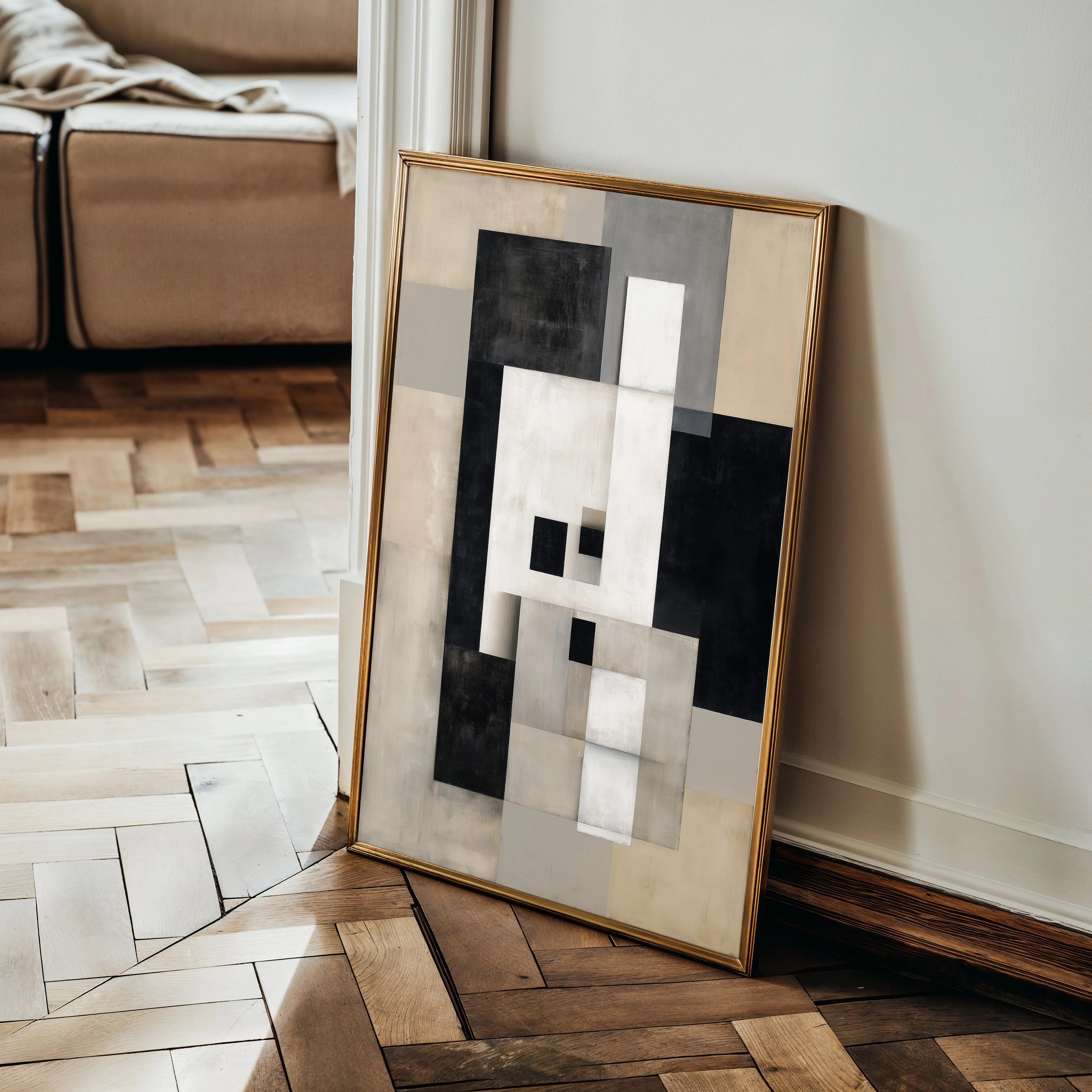 Abstract 1835 Canvas Art 18" x 24" / 45 x 60 cm / Black