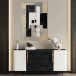 Abstract 1835 Canvas Art 18" x 24" / 45 x 60 cm / Black