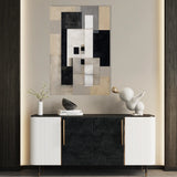 Abstract 1835 Canvas Art 18" x 24" / 45 x 60 cm / Black