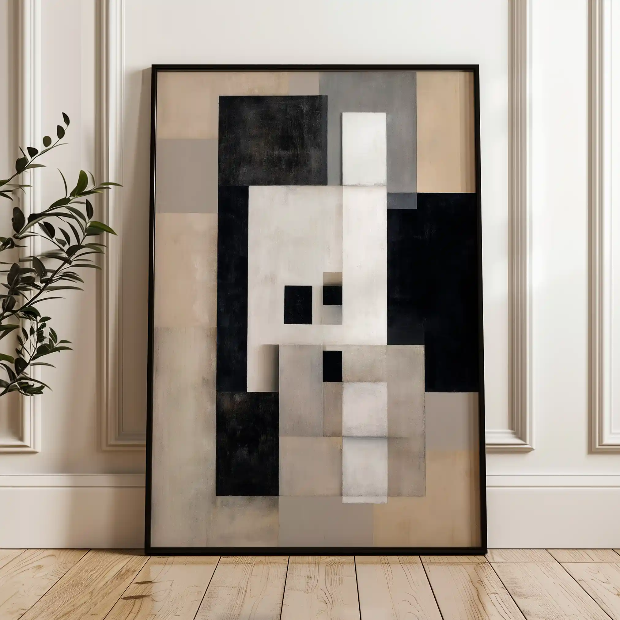 Abstract 1835 Canvas Art 60 x 40 cm / Black