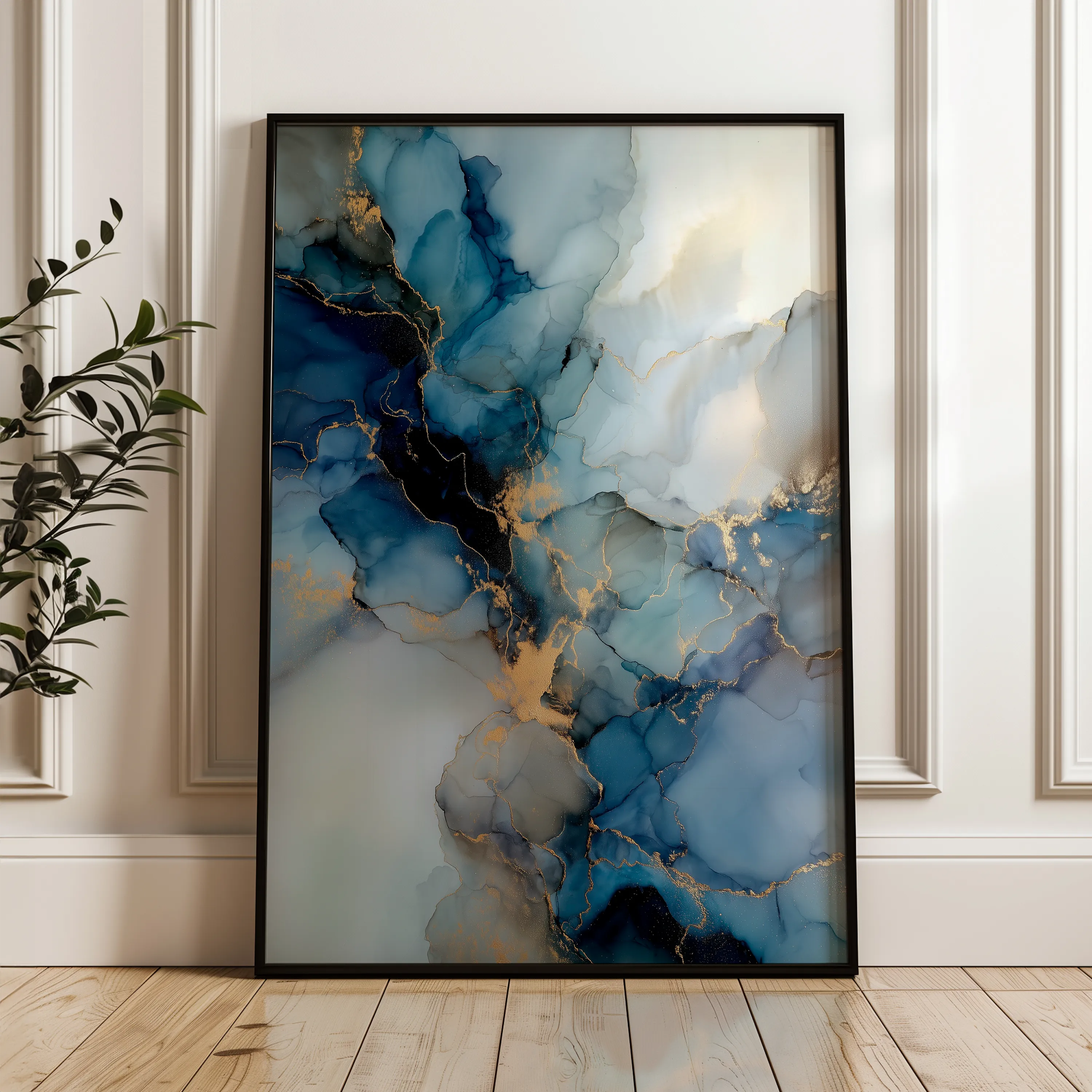 Abstract 1836 Canvas Art 18" x 24" / 45 x 60 cm / Black