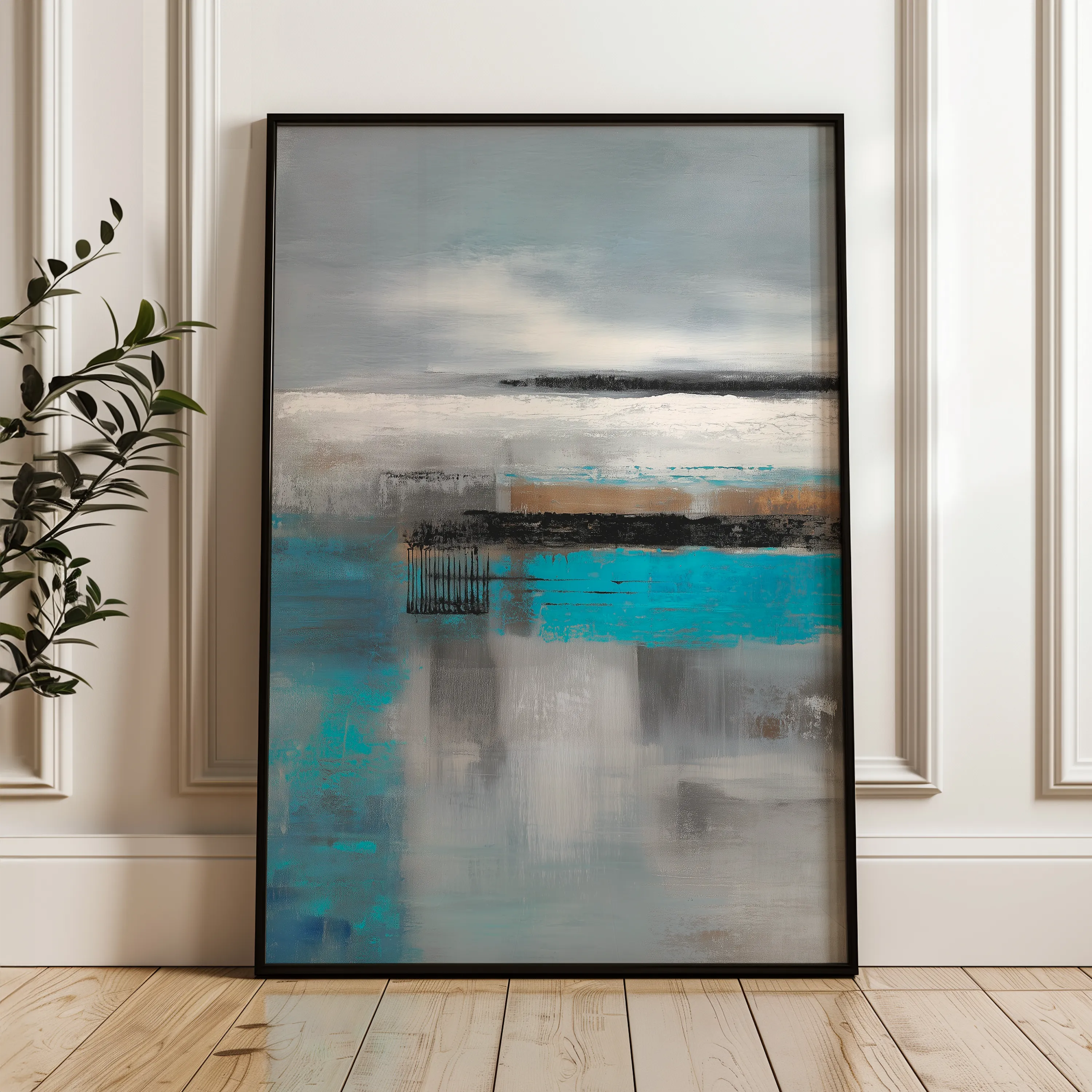 Abstract 1837 Canvas Art 18" x 24" / 45 x 60 cm / Black