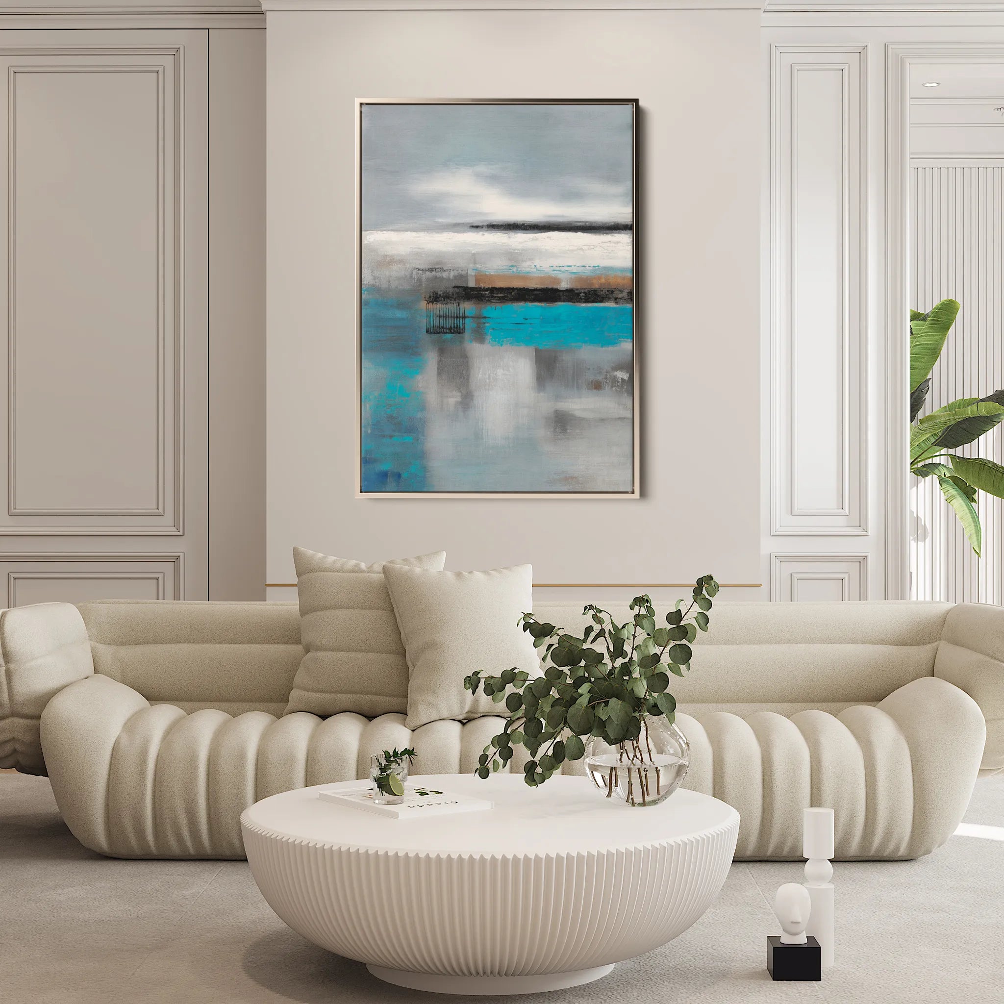 Abstract 1837 Canvas Art 18" x 24" / 45 x 60 cm / Black