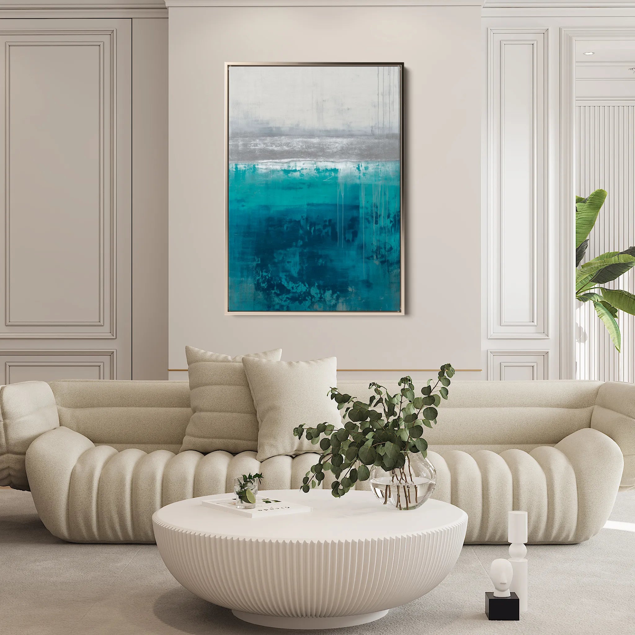 Abstract 1838 Canvas Art 18" x 24" / 45 x 60 cm / Black
