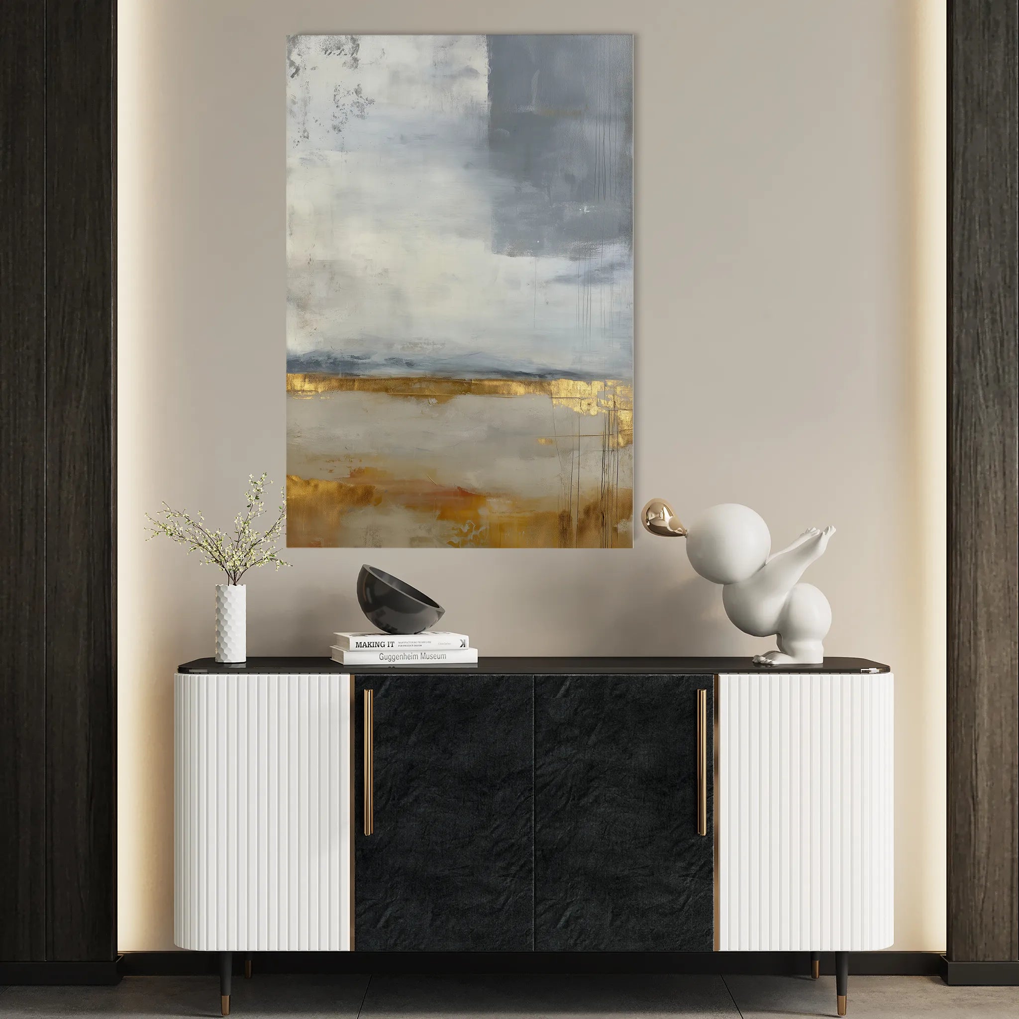 Abstract 1839 Canvas Art 18" x 24" / 45 x 60 cm / Black